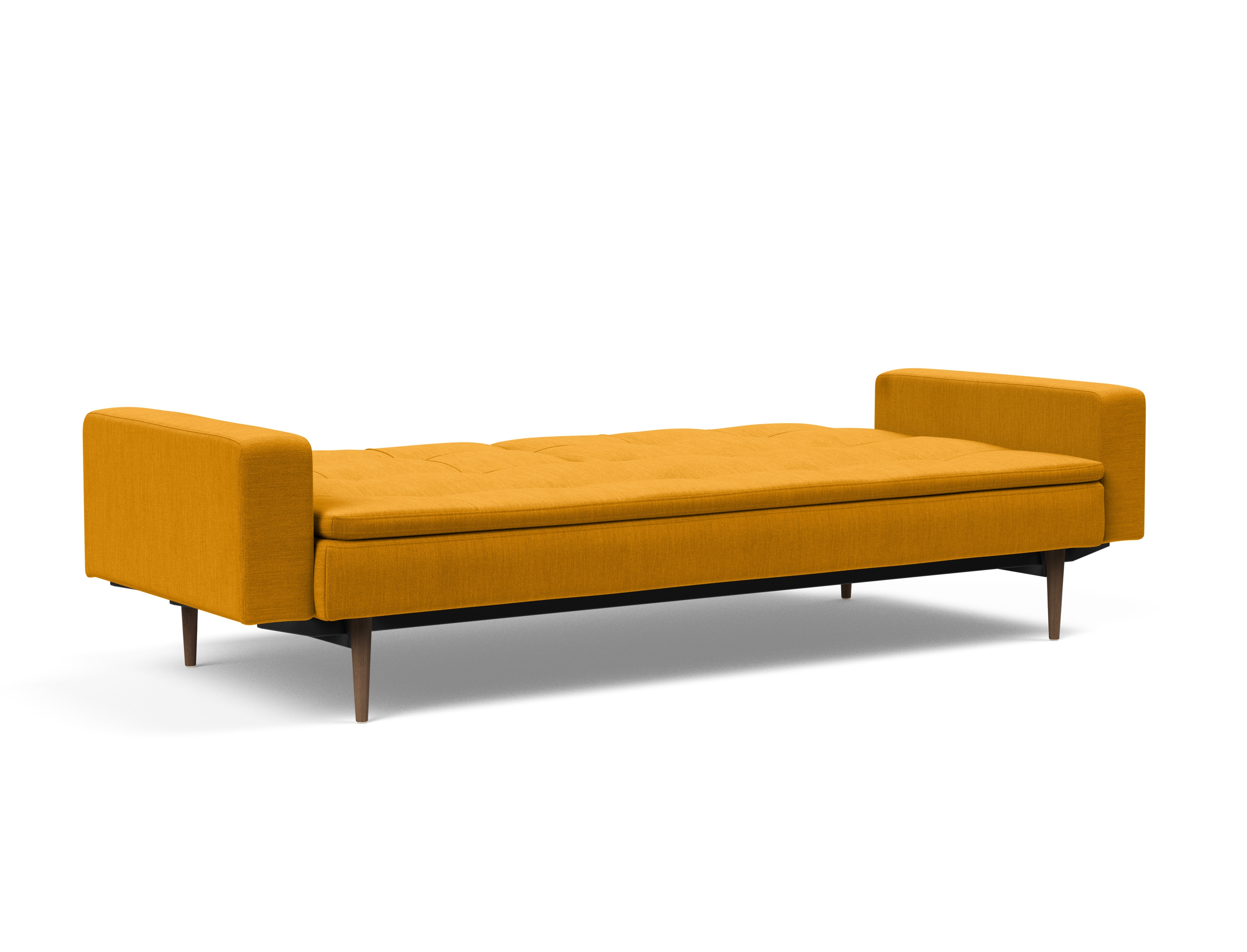Dublexo Deluxe Fabric Sofa Bed w/Arms & Dark Wood Styletto Legs