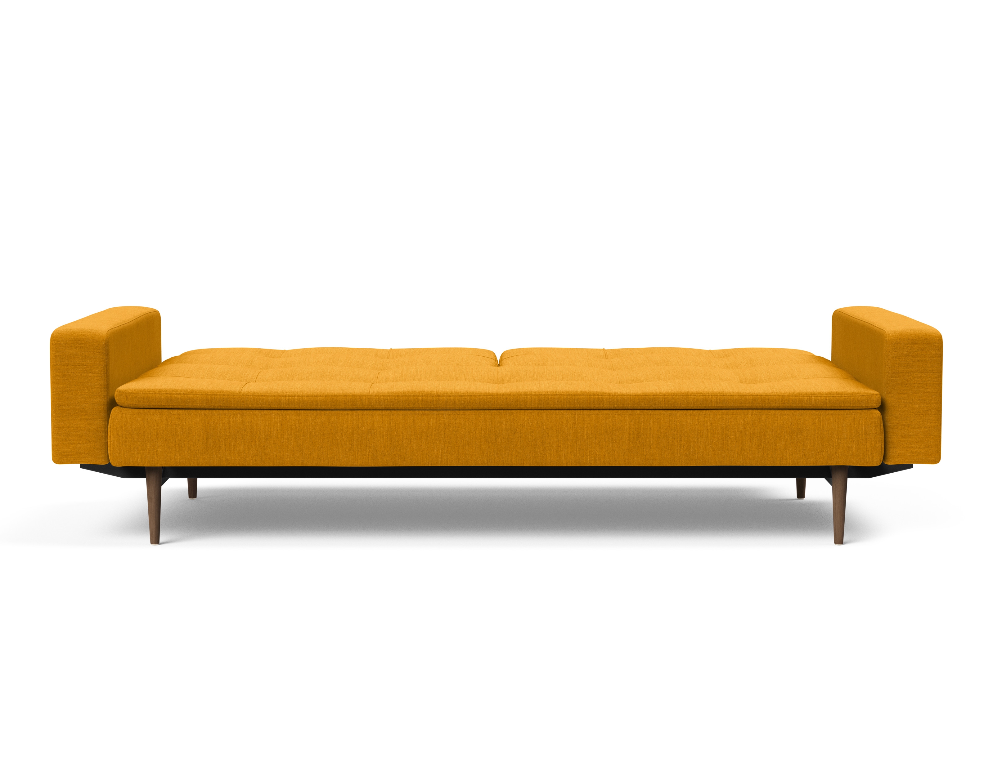 Dublexo Deluxe Fabric Sofa Bed w/Arms & Dark Wood Styletto Legs