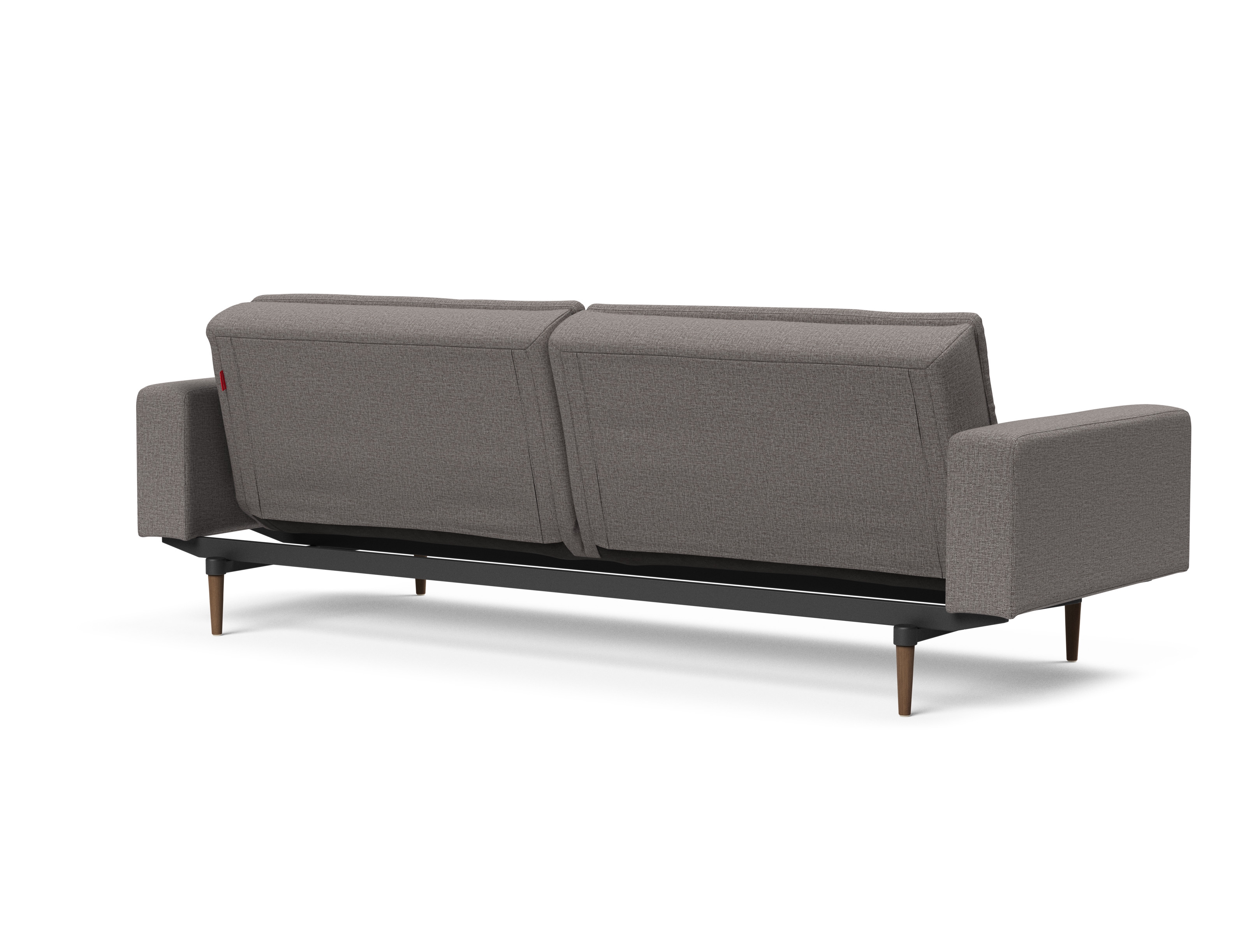 Dublexo Deluxe Fabric Sofa Bed w/Arms & Dark Wood Styletto Legs