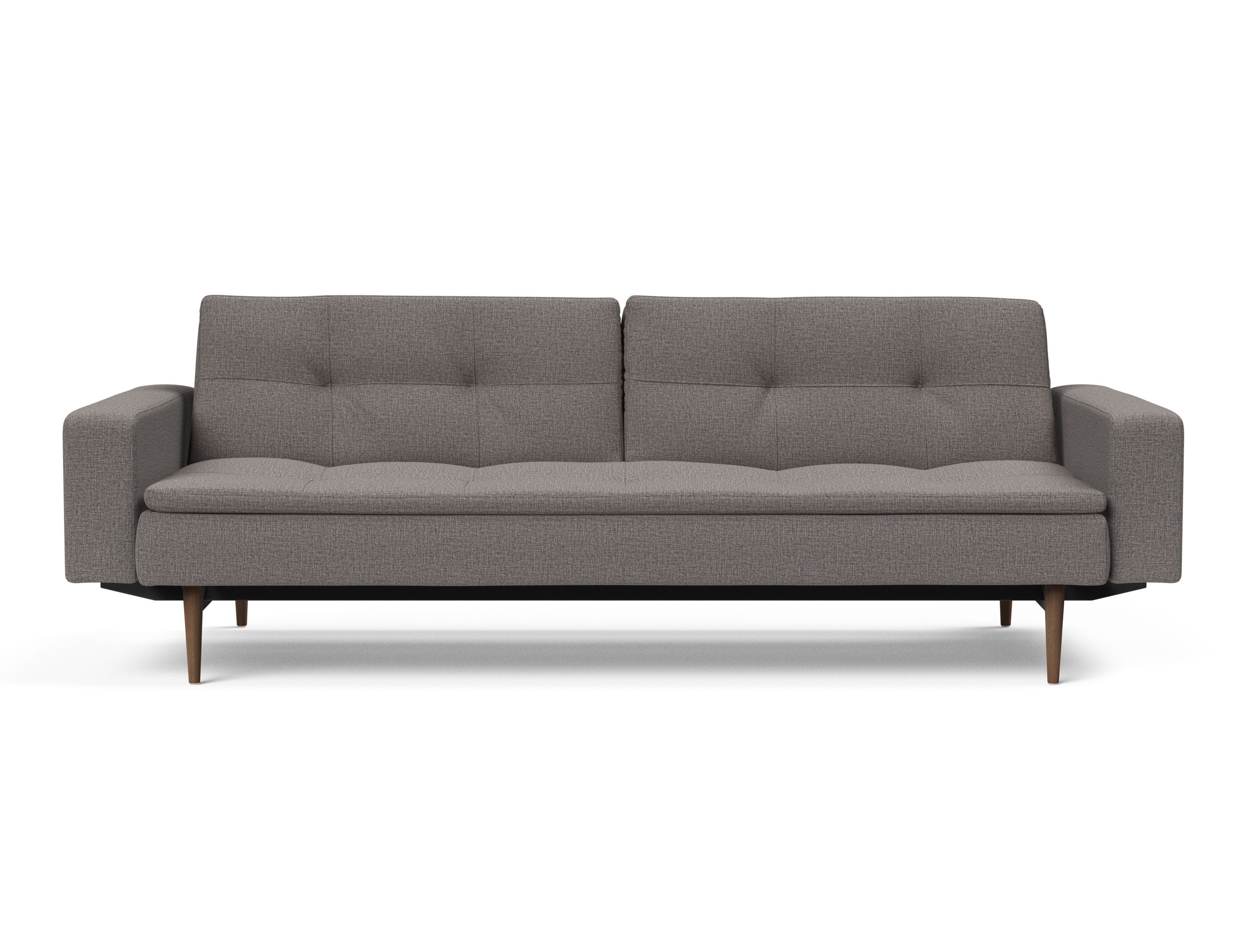 Dublexo Deluxe Fabric Sofa Bed w/Arms & Dark Wood Styletto Legs
