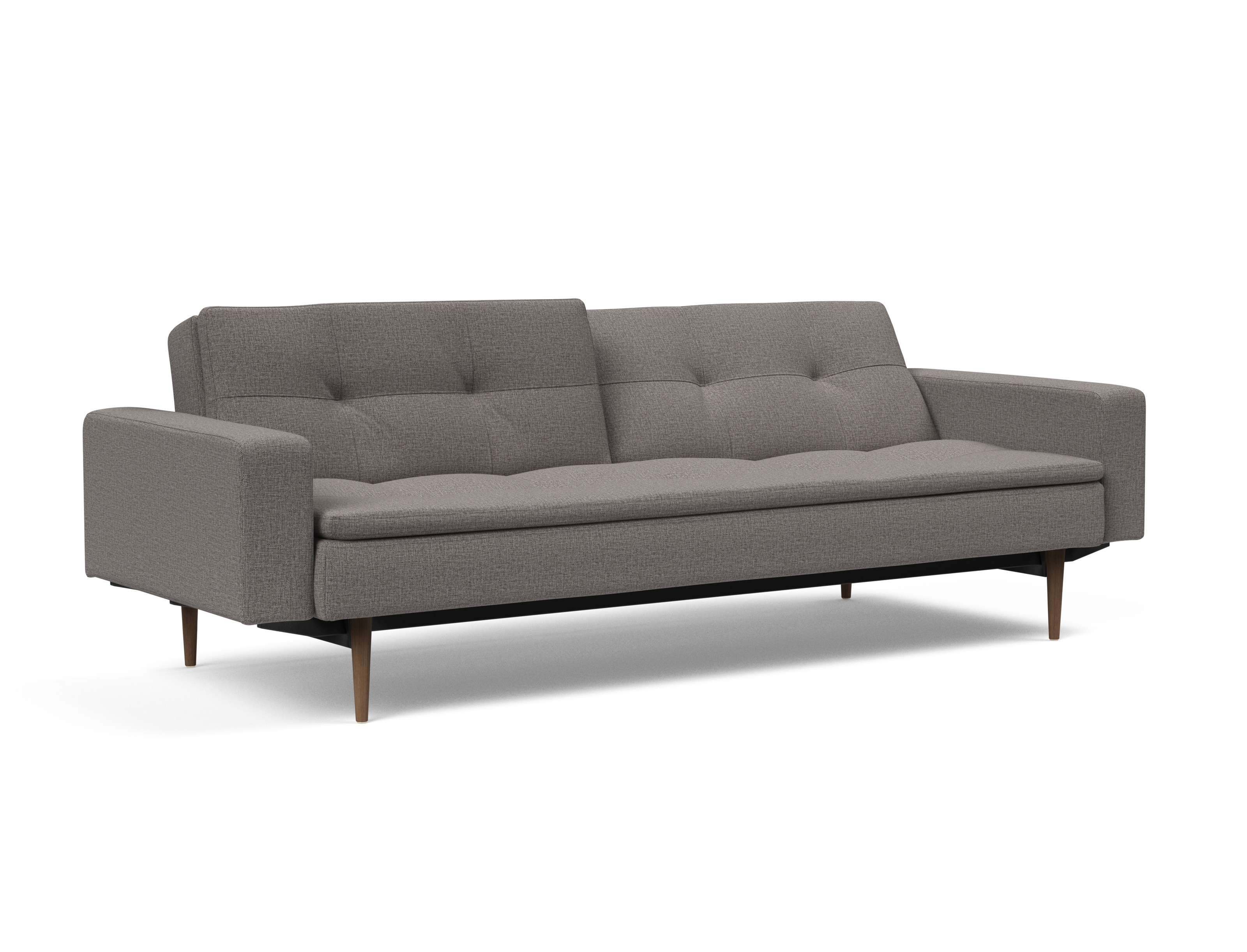 Dublexo Deluxe Fabric Sofa Bed w/Arms & Dark Wood Styletto Legs