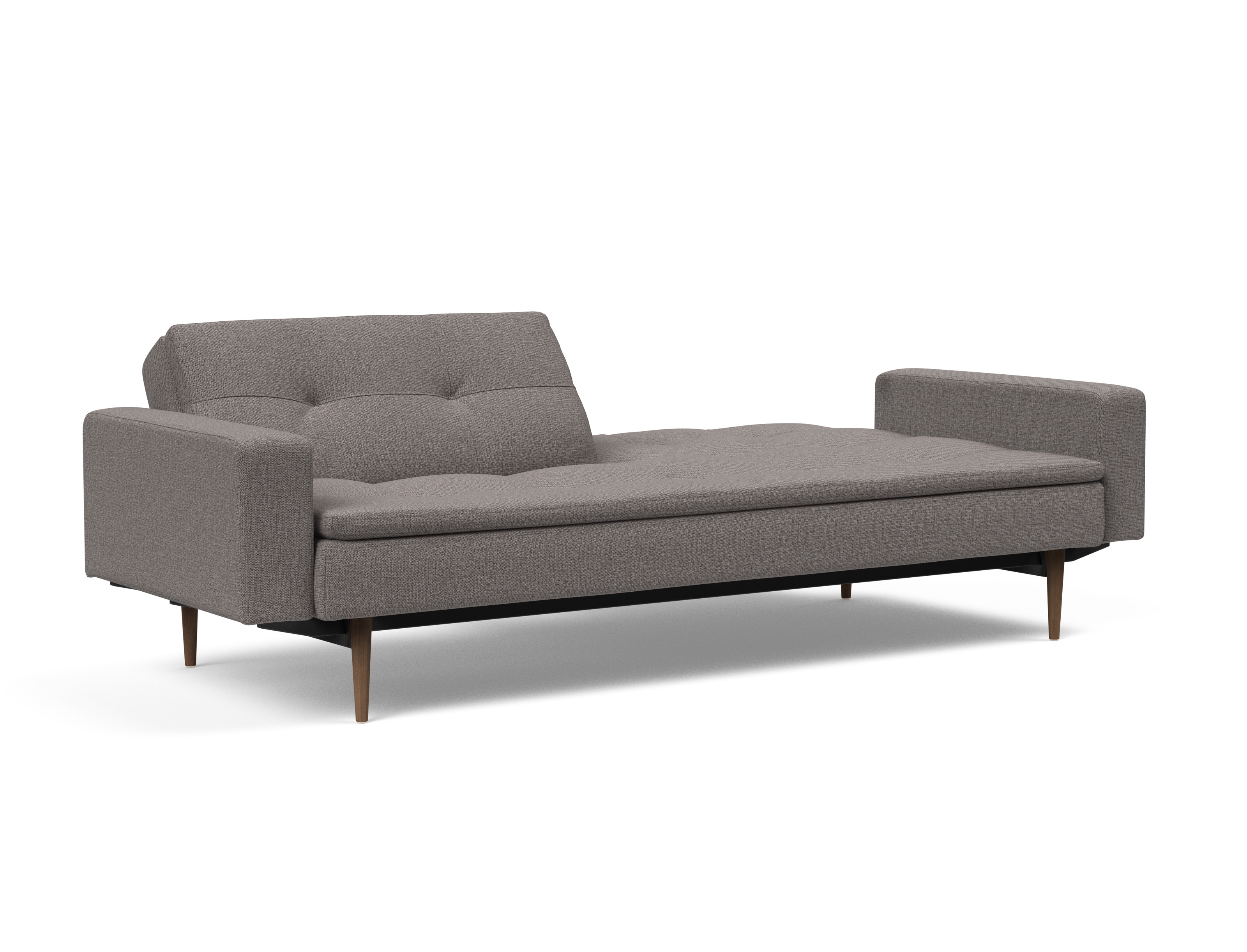 Dublexo Deluxe Fabric Sofa Bed w/Arms & Dark Wood Styletto Legs