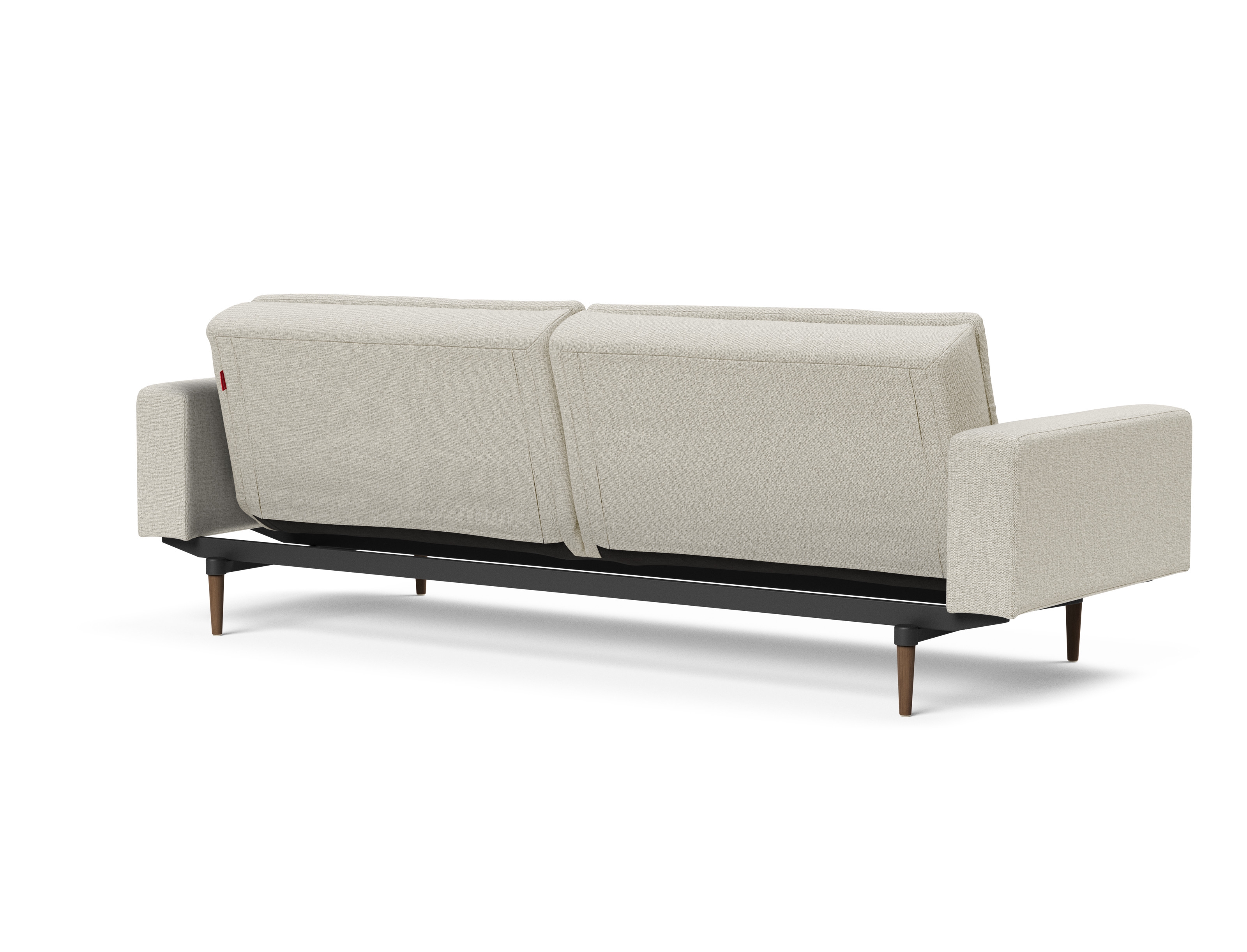 Dublexo Deluxe Fabric Sofa Bed w/Arms & Dark Wood Styletto Legs