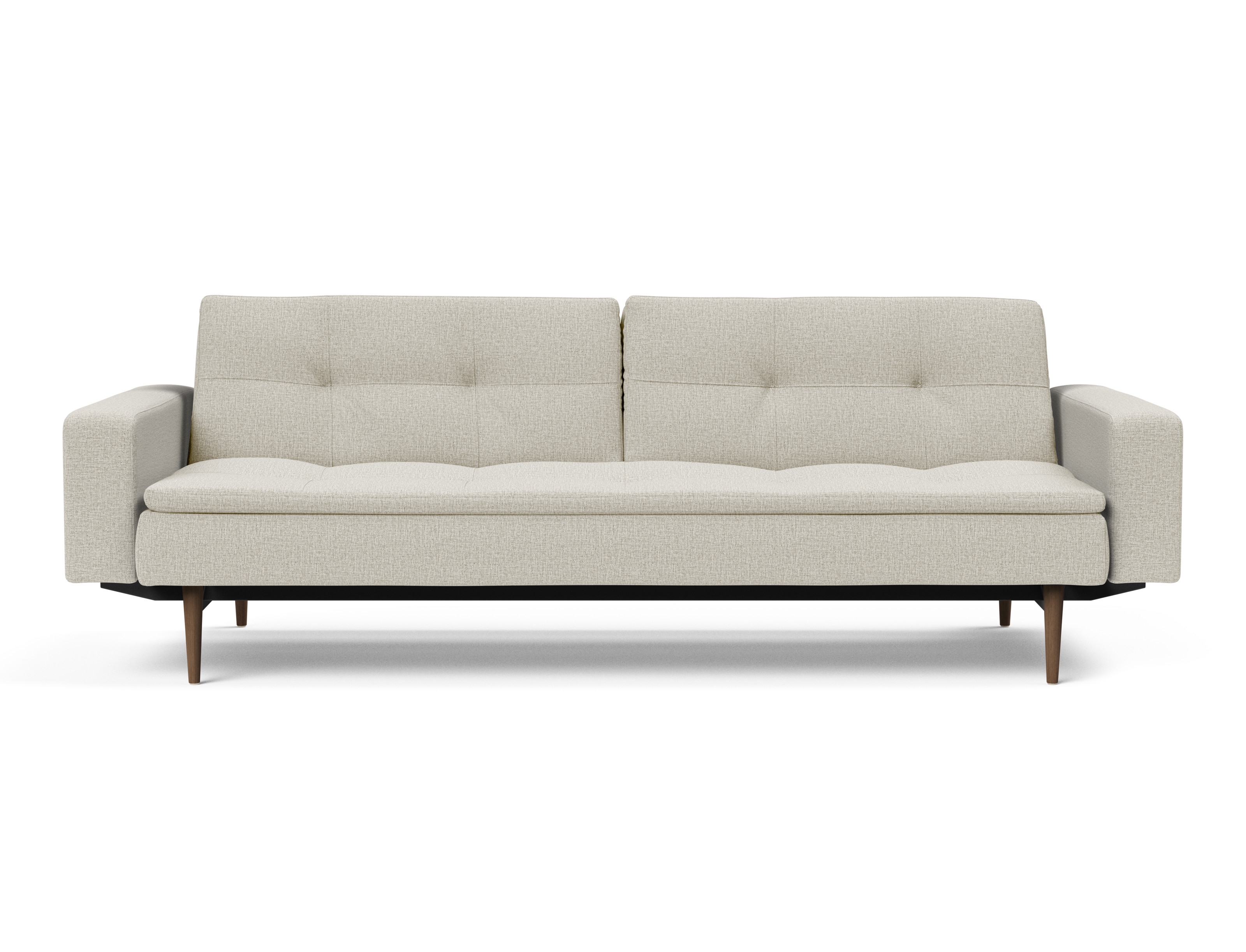 Dublexo Deluxe Fabric Sofa Bed w/Arms & Dark Wood Styletto Legs