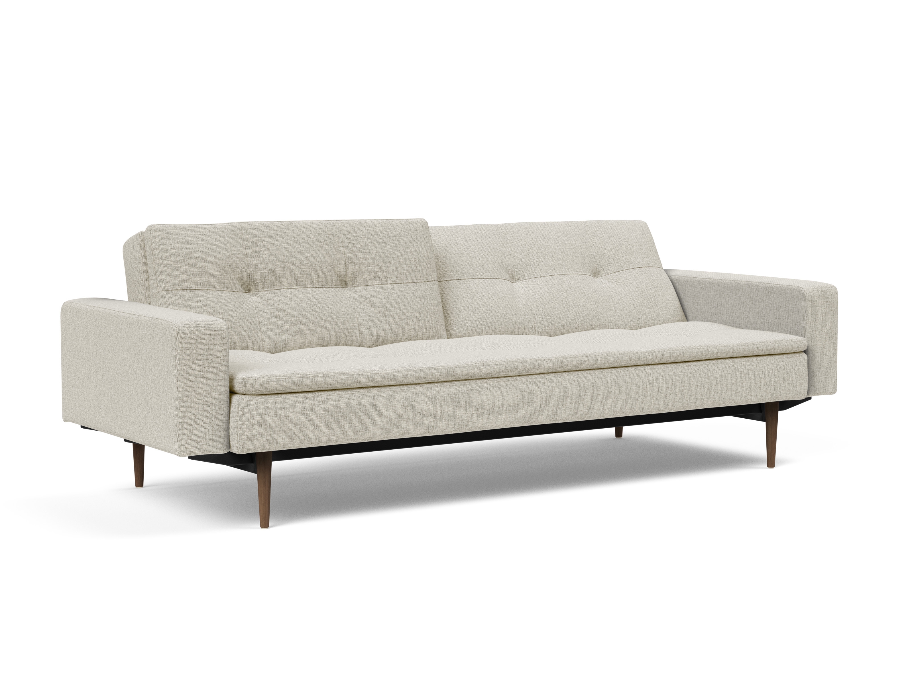 Dublexo Deluxe Fabric Sofa Bed w/Arms & Dark Wood Styletto Legs