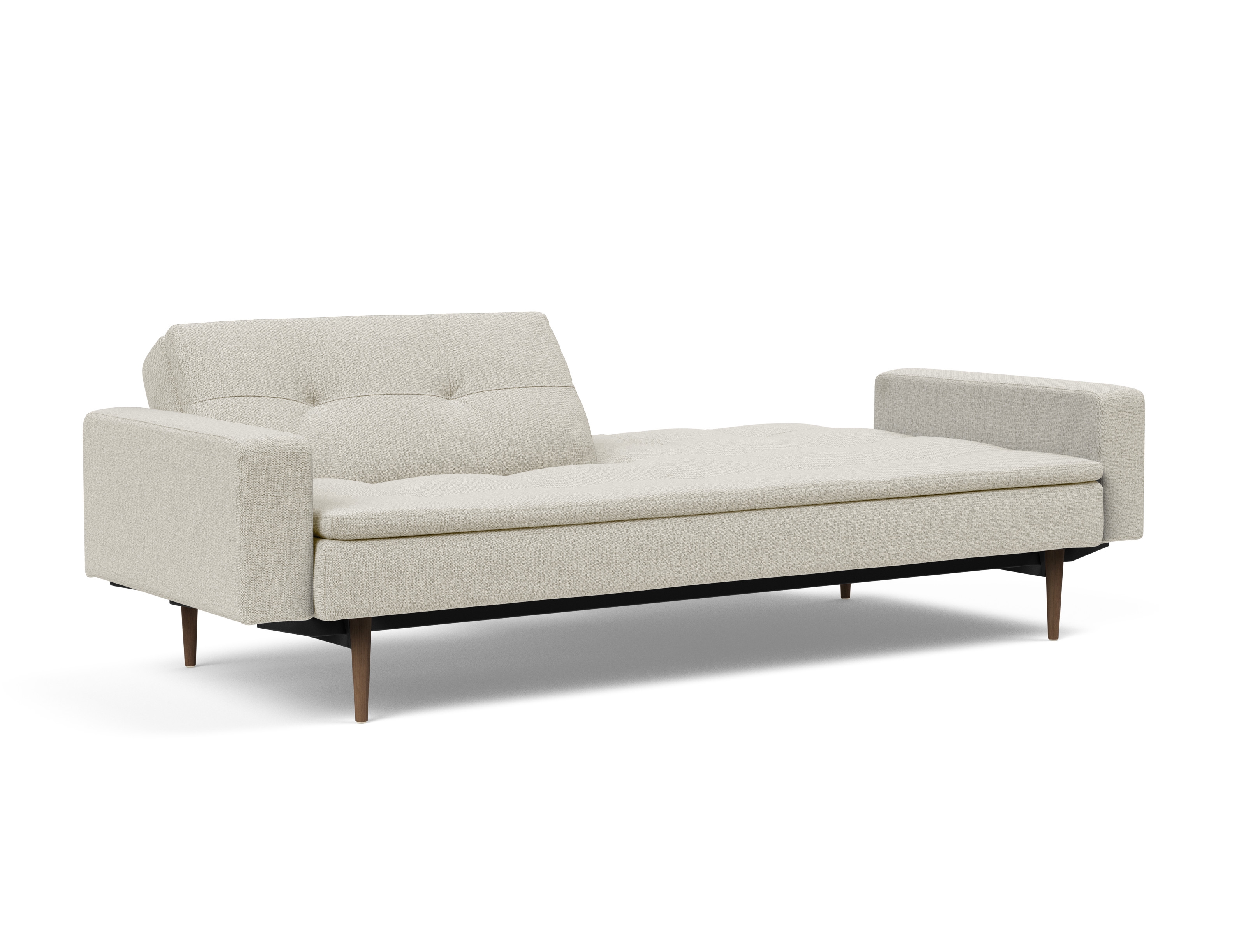 Dublexo Deluxe Fabric Sofa Bed w/Arms & Dark Wood Styletto Legs