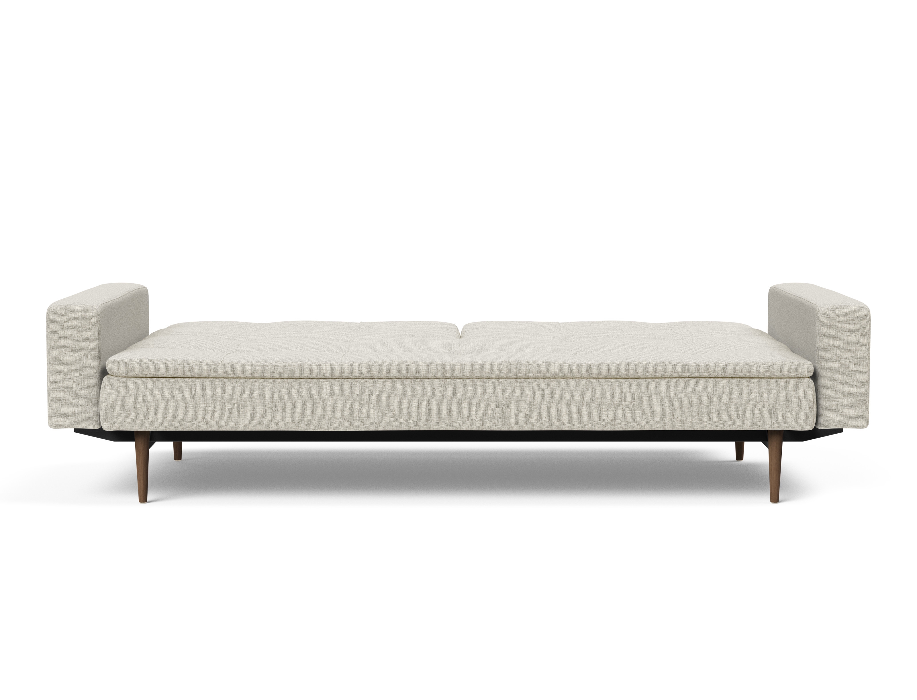 Dublexo Deluxe Fabric Sofa Bed w/Arms & Dark Wood Styletto Legs