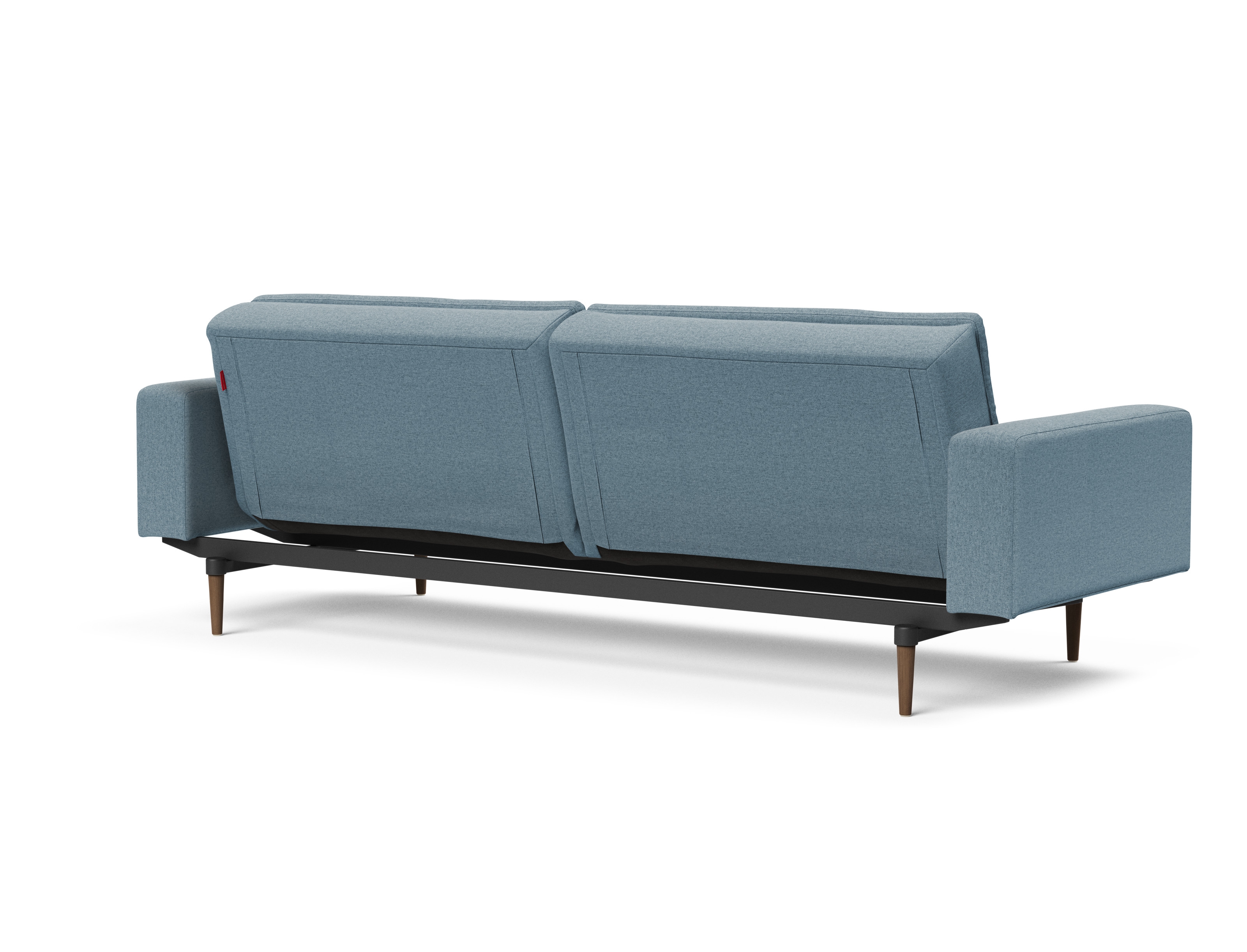 Dublexo Deluxe Fabric Sofa Bed w/Arms & Dark Wood Styletto Legs