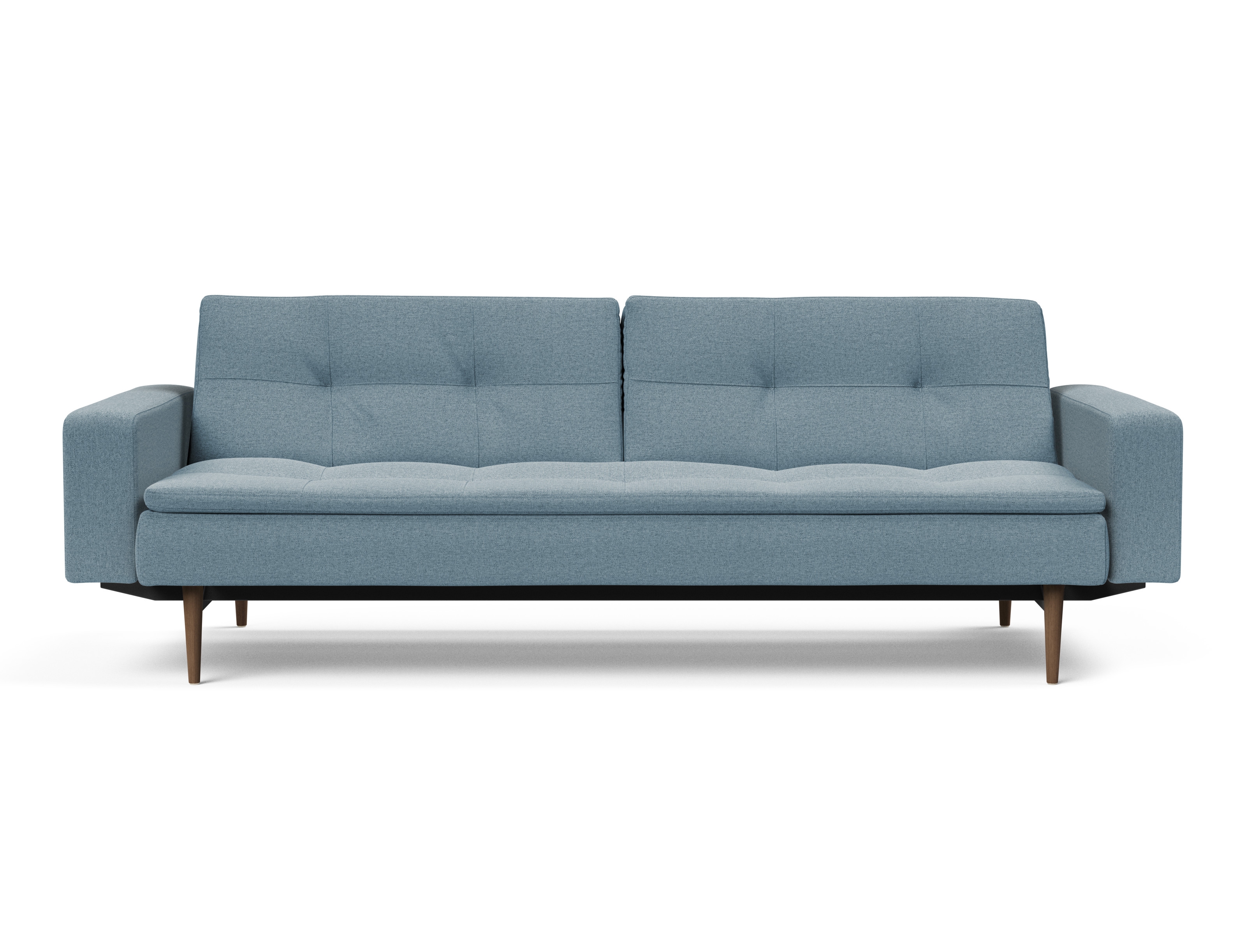 Dublexo Deluxe Fabric Sofa Bed w/Arms & Dark Wood Styletto Legs