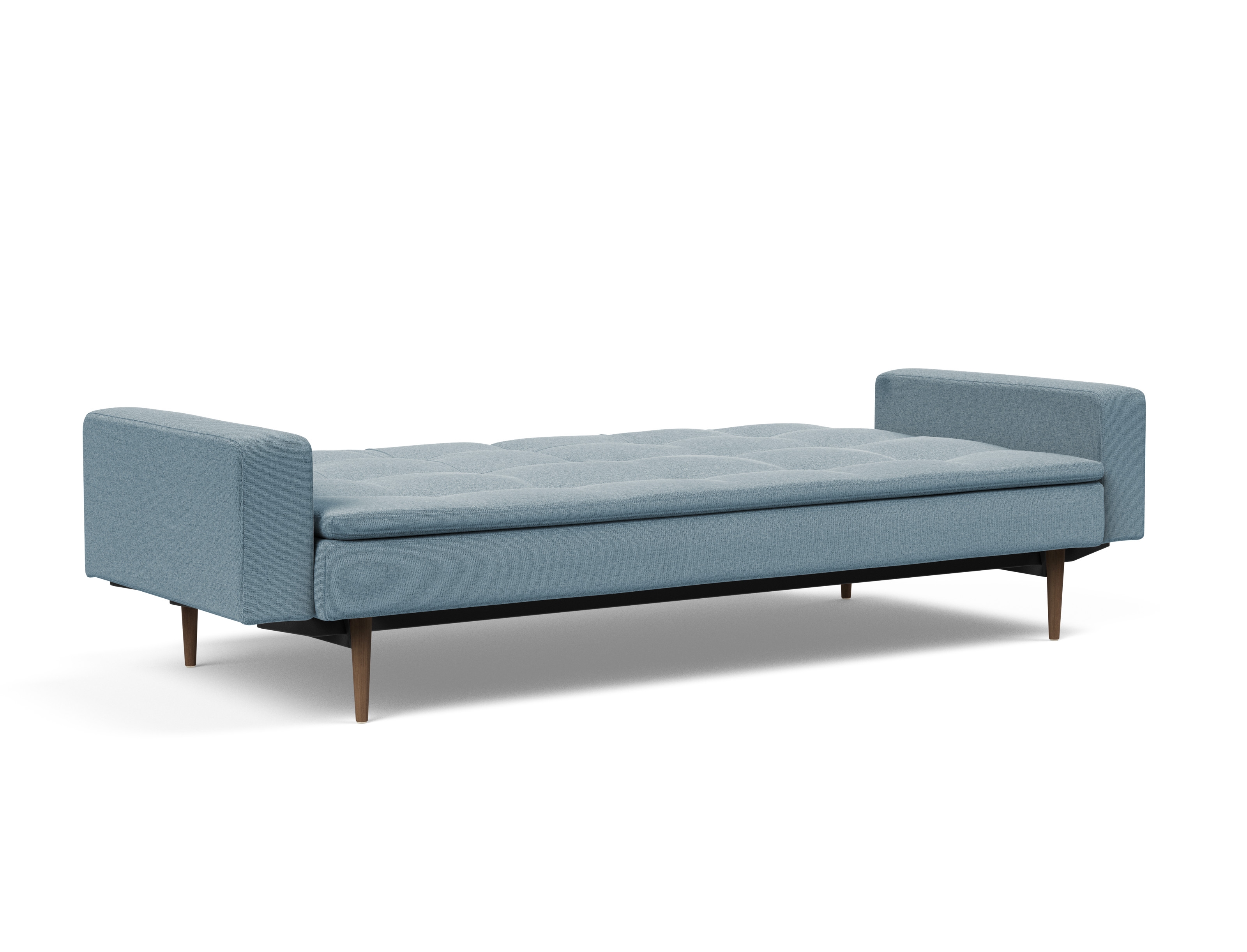 Dublexo Deluxe Fabric Sofa Bed w/Arms & Dark Wood Styletto Legs