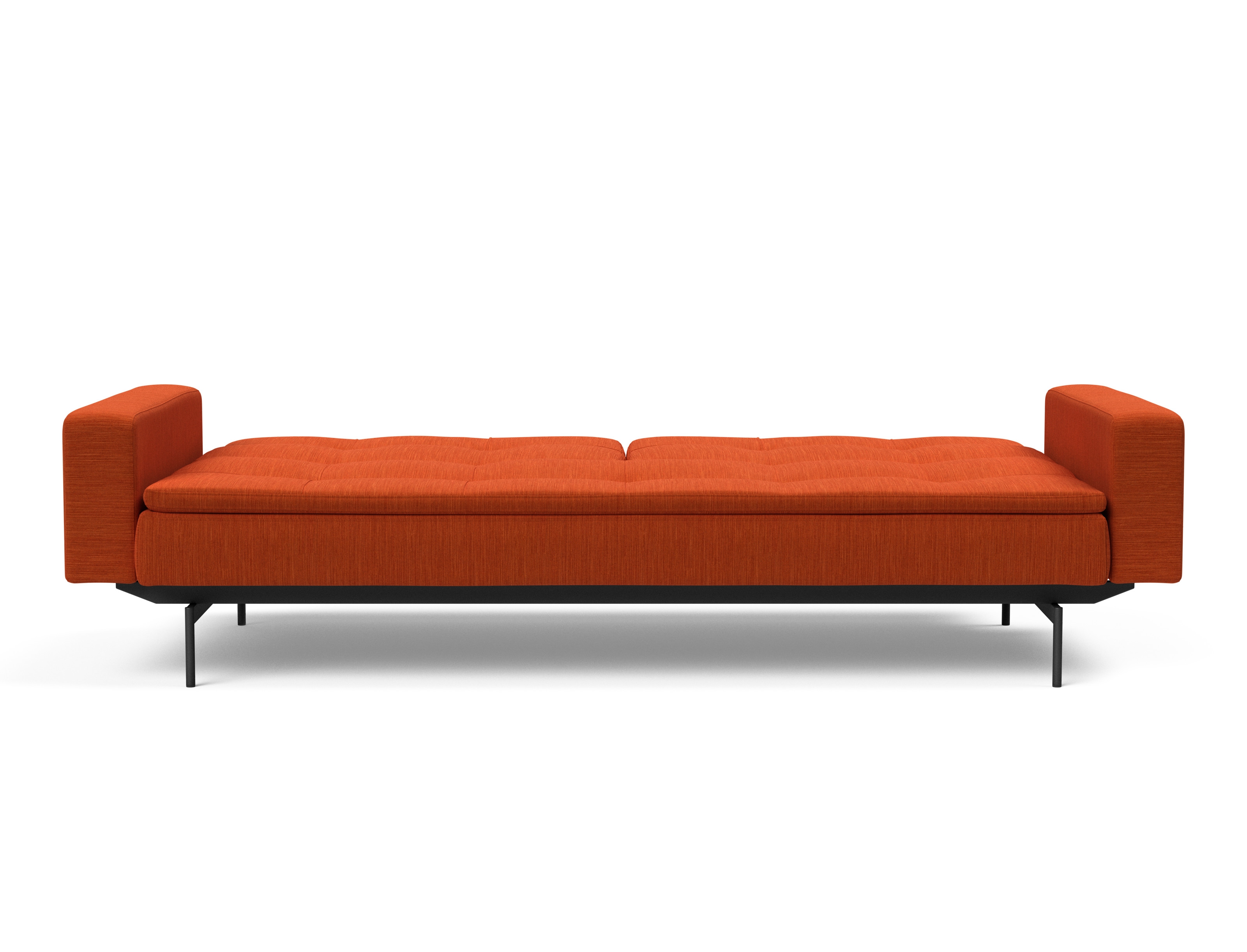 Dublexo Deluxe Fabric Sofa Bed w/Arms & Black Metal Pin Legs
