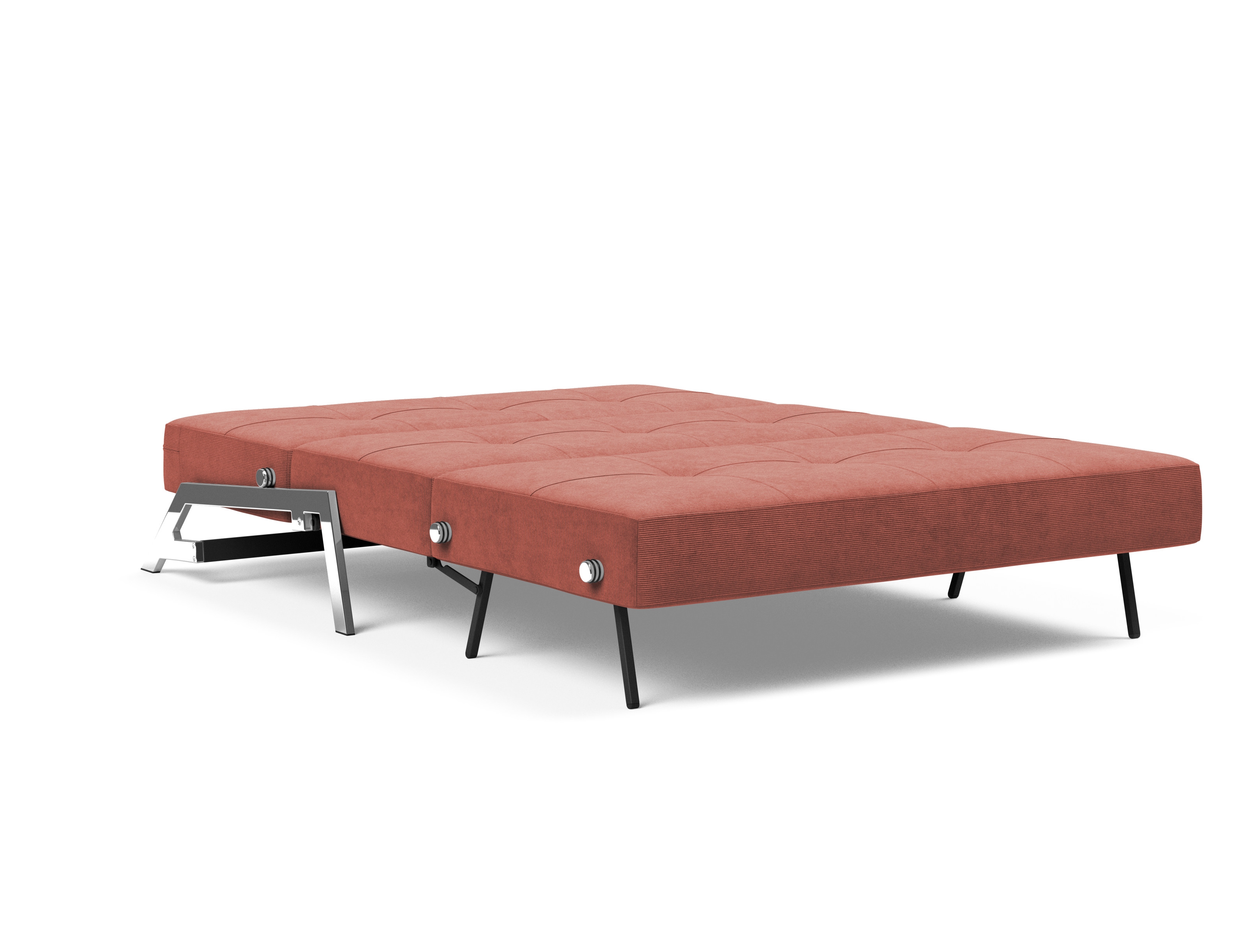 Cubed Deluxe Fabric Sofa Bed w/Chrome Legs, Full Size