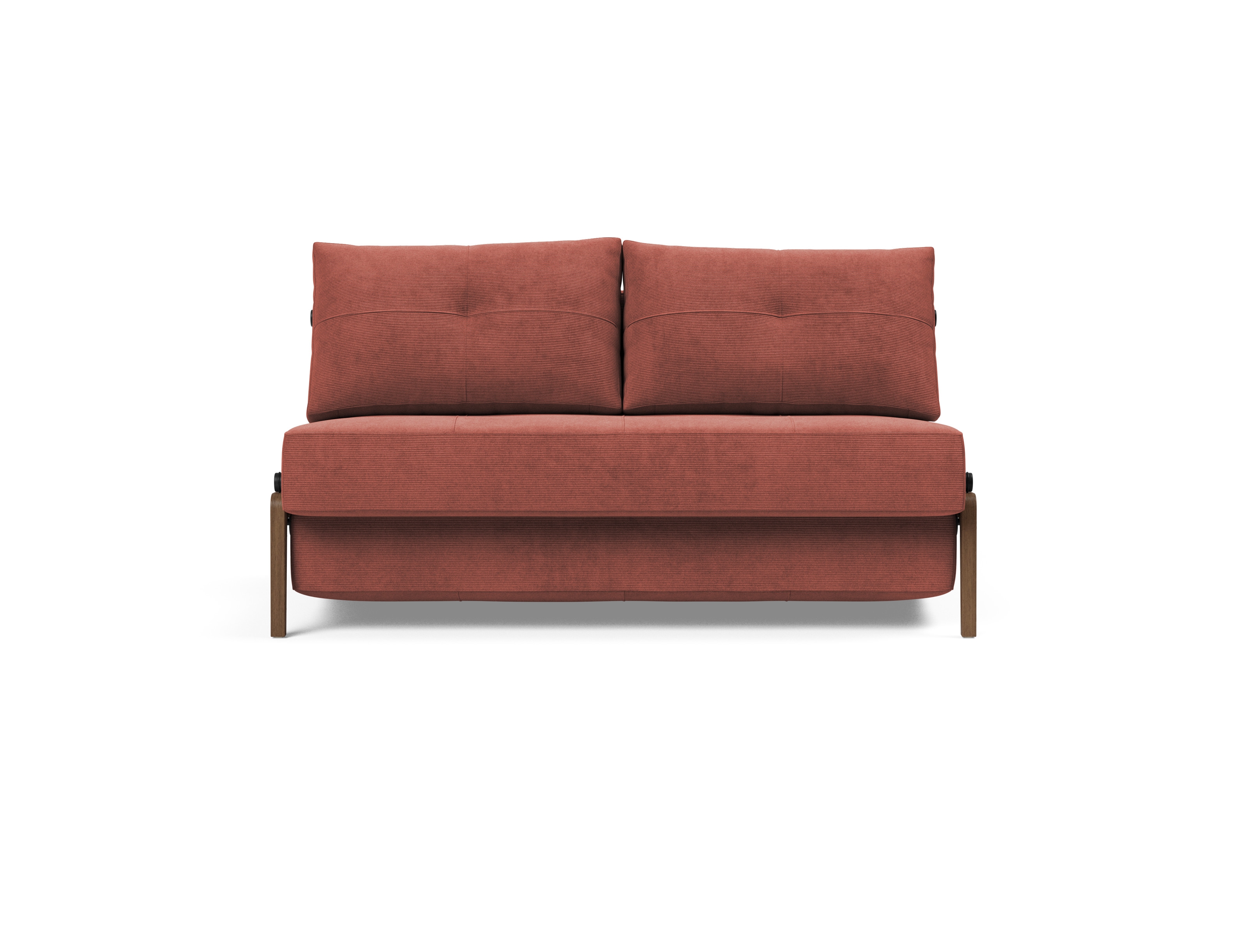 Cubed Deluxe Fabric Sofa Bed w/Dark Wood Legs, Full Size