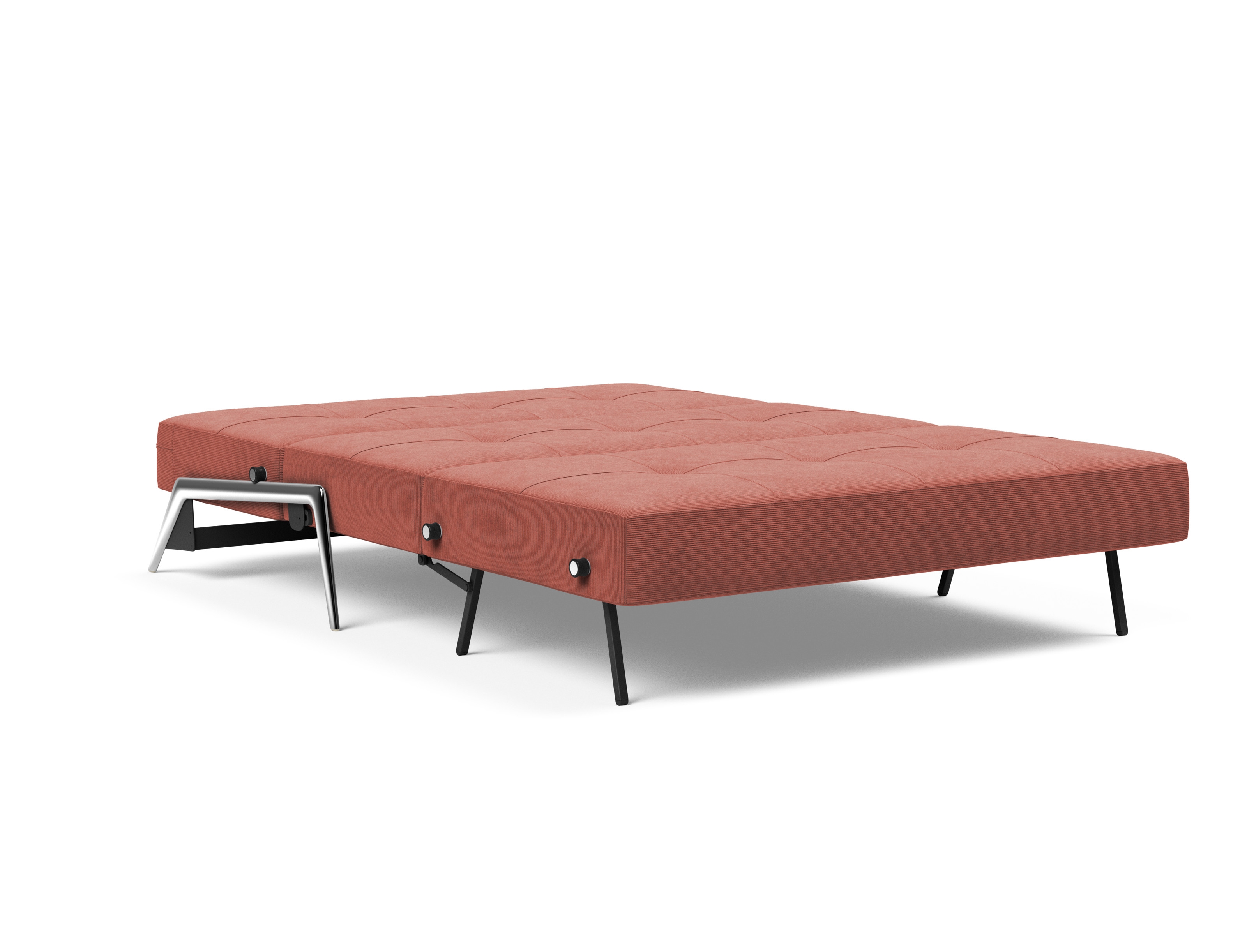 Cubed Deluxe Fabric Sofa Bed w/Aluminum Legs, Full Size