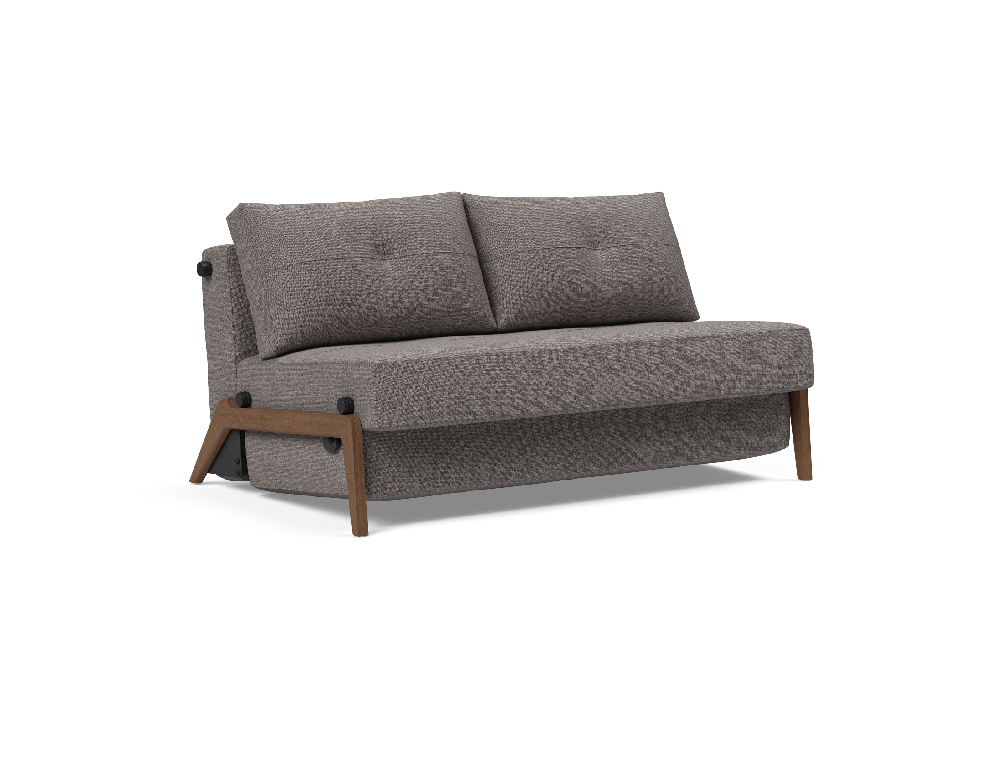 Cubed Deluxe Fabric Sofa Bed w/Dark Wood Legs