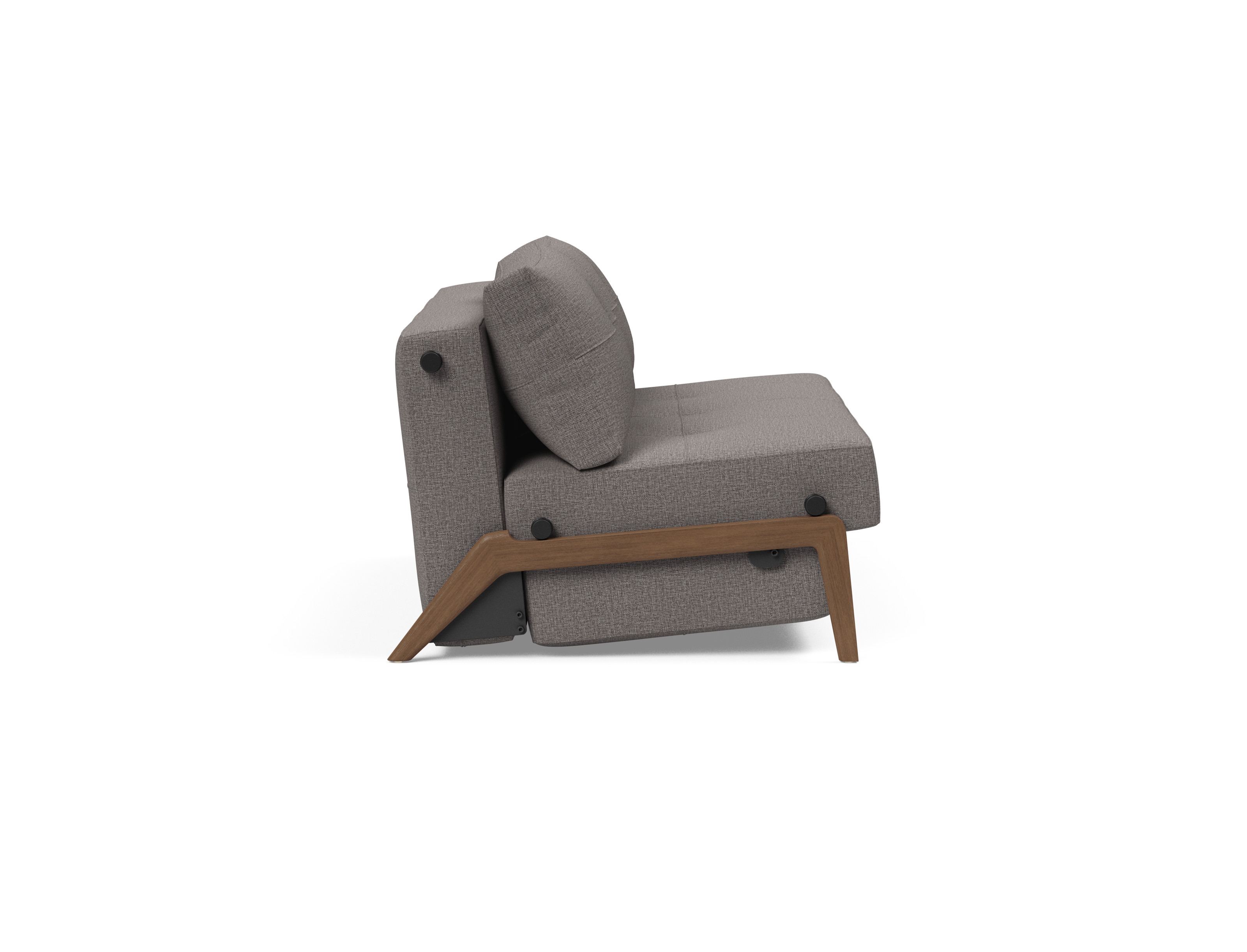 Cubed Deluxe Fabric Sofa Bed w/Dark Wood Legs, Full Size