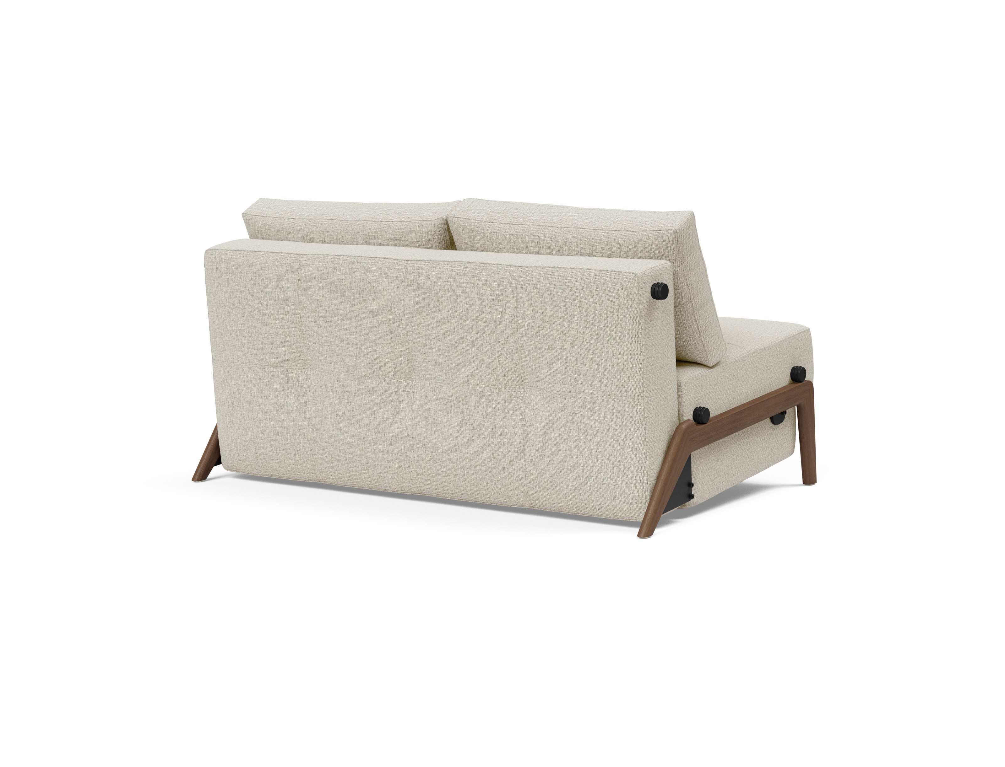 Cubed Deluxe Fabric Sofa Bed w/Dark Wood Legs, Full Size