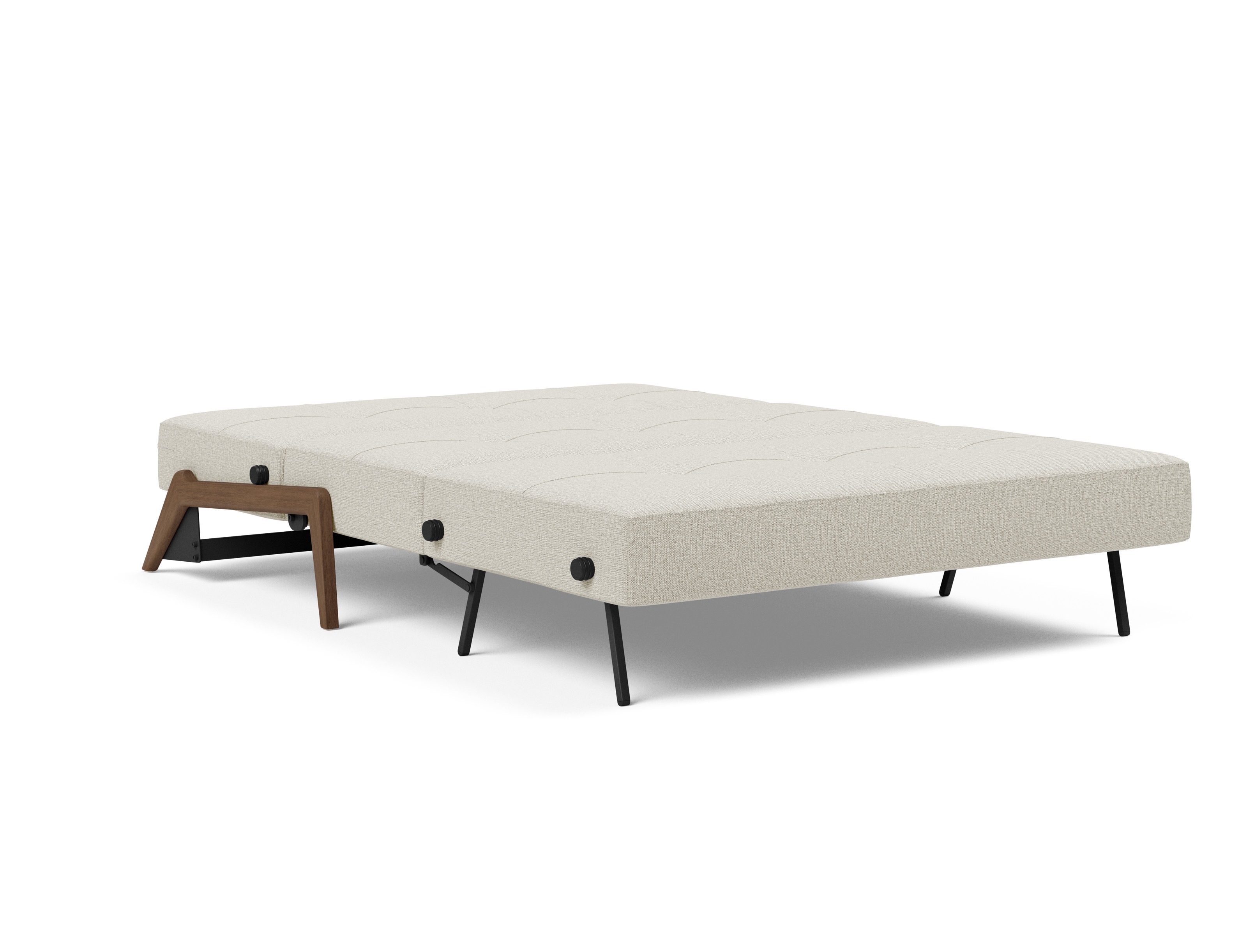 Cubed Deluxe Fabric Sofa Bed w/Dark Wood Legs, Full Size