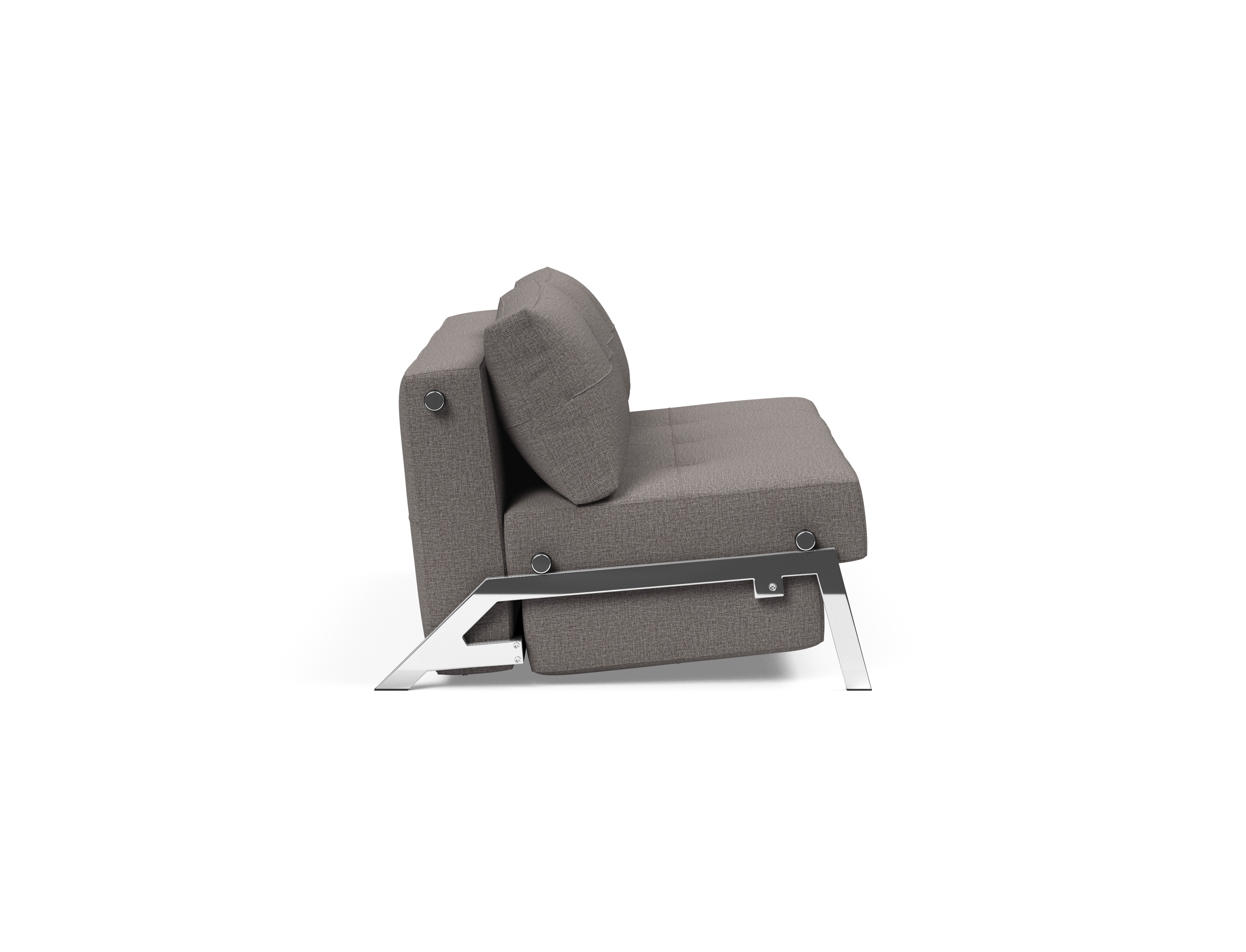 Cubed Deluxe Fabric Sofa Bed w/Chrome Legs, Queen Size