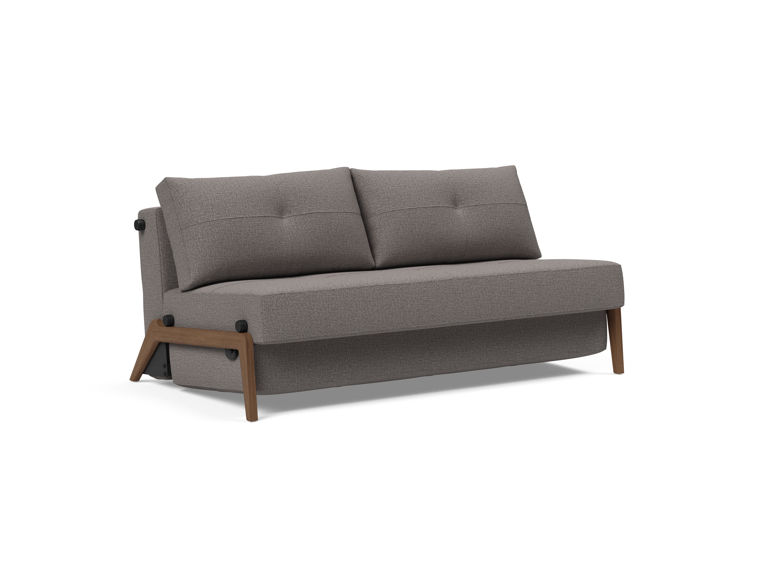 Cubed Deluxe Fabric Sofa Bed w/Dark Wood Legs