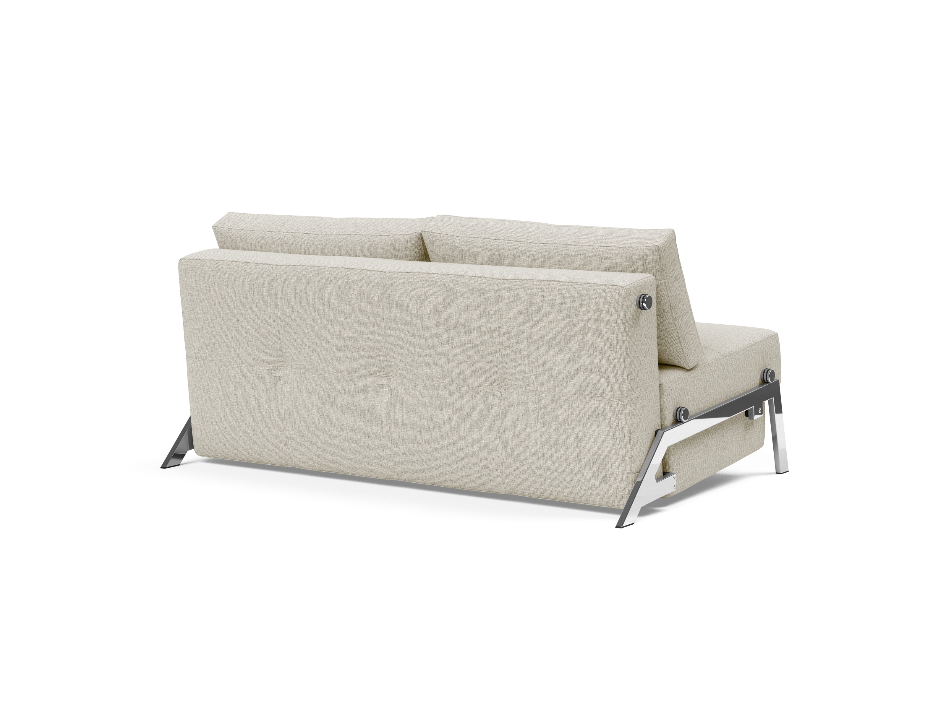 Cubed Deluxe Fabric Sofa Bed w/Chrome Legs, Queen Size