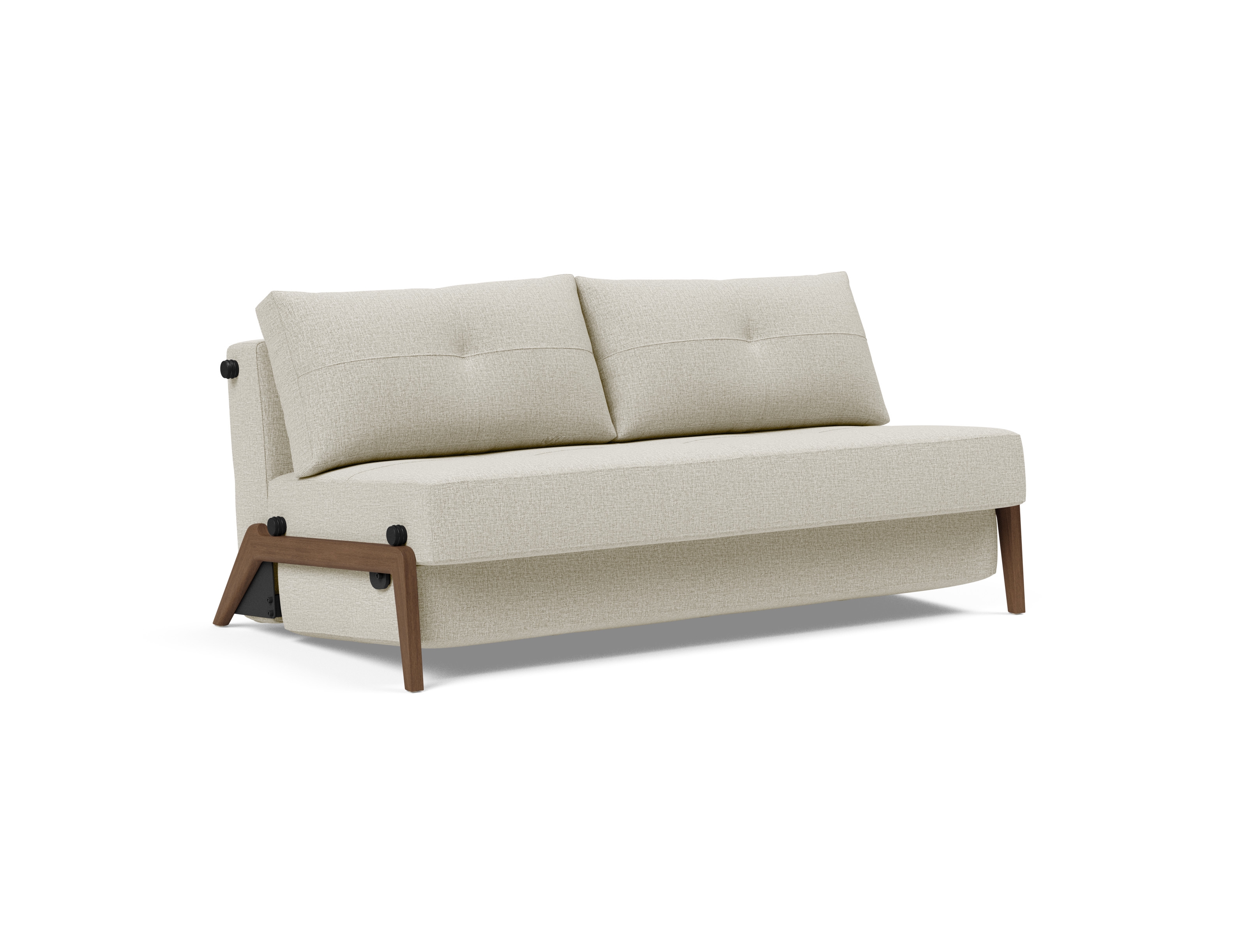 Cubed Deluxe Fabric Sofa Bed w/Dark Wood Legs