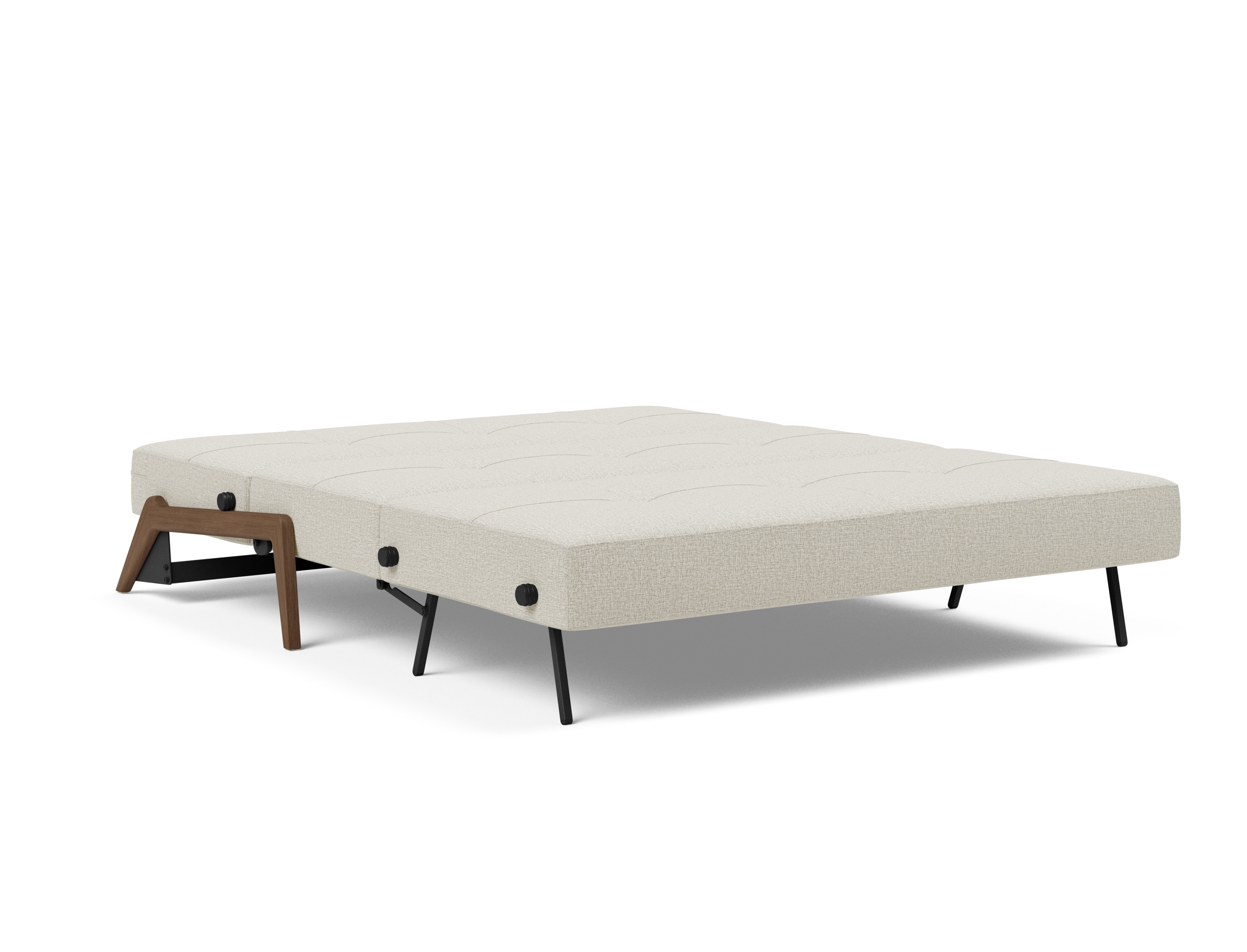 Cubed Deluxe Fabric Sofa Bed w/Dark Wood Legs