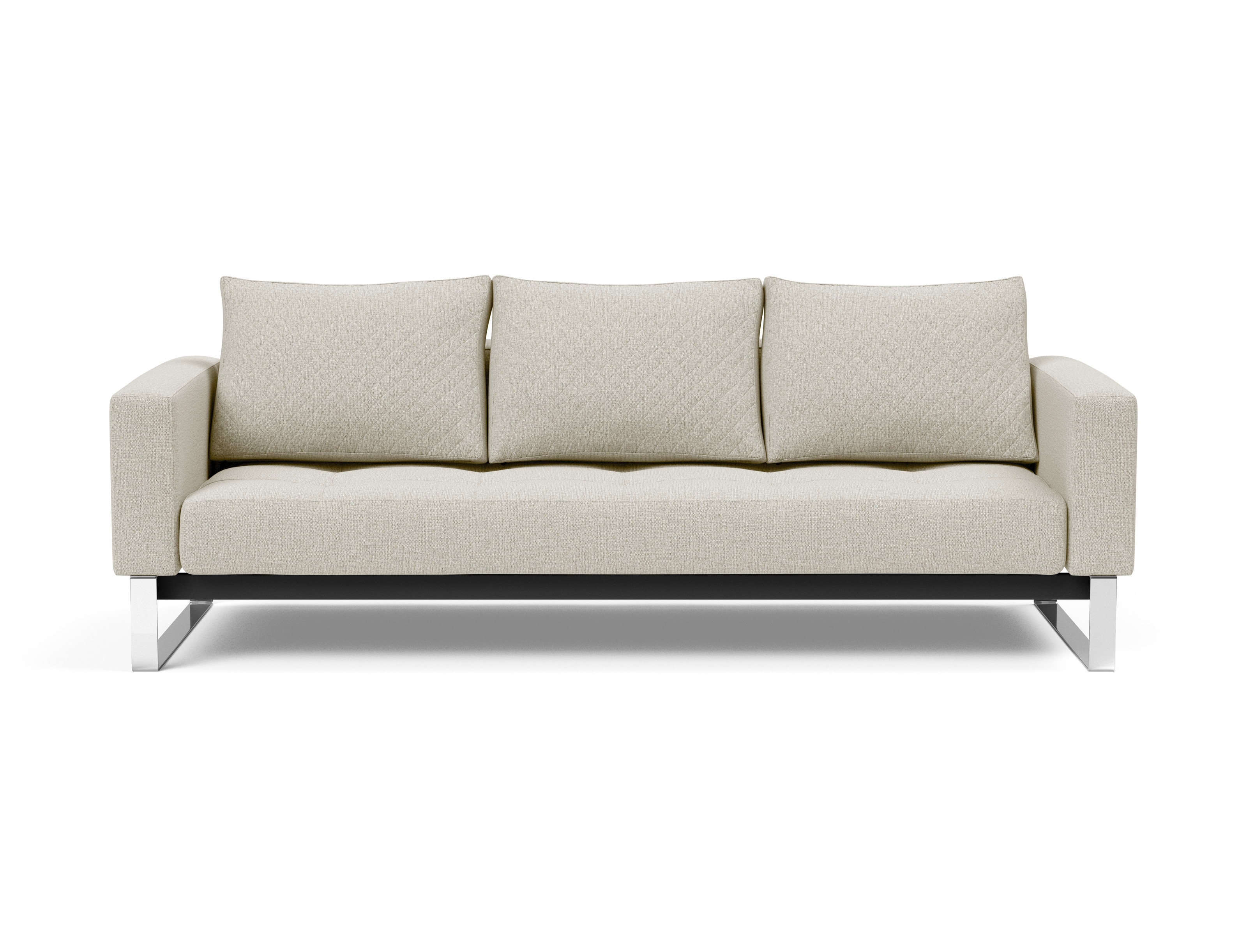 Cassius Quilt Fabric Sofa Bed w/Chrome Legs