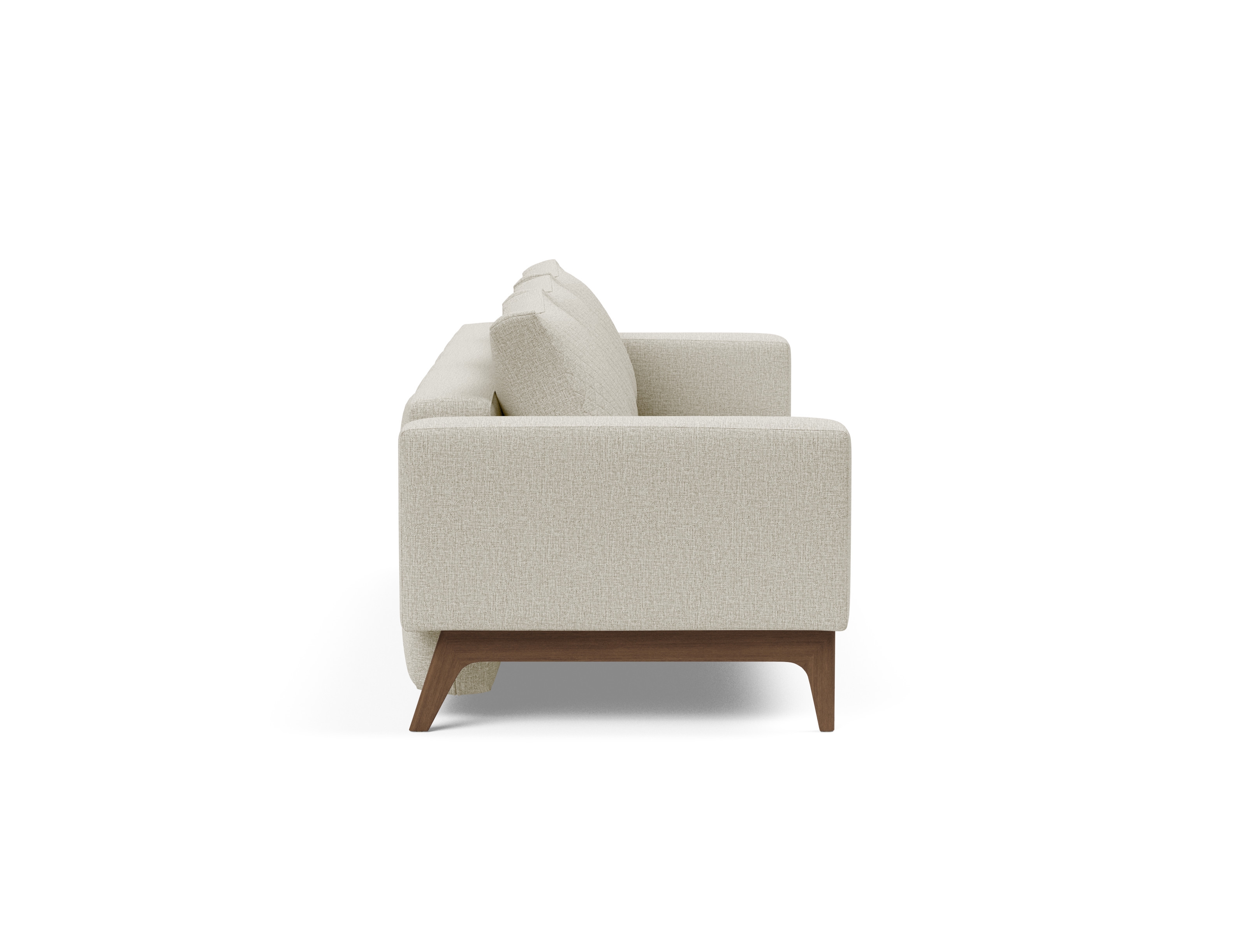 Cassius Quilt Fabric Sofa Bed w/Dark Wood Legs