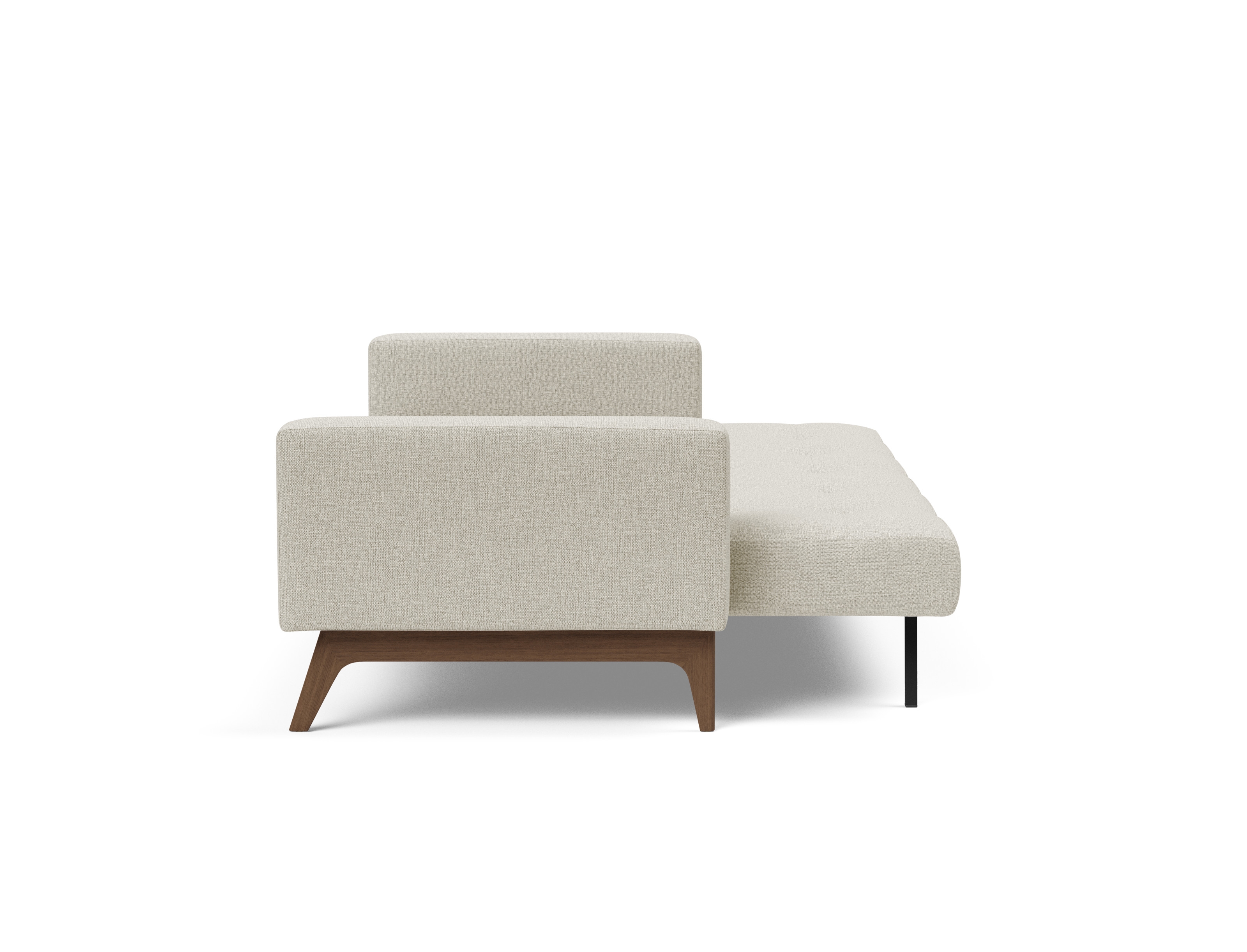 Cassius Quilt Fabric Sofa Bed w/Dark Wood Legs