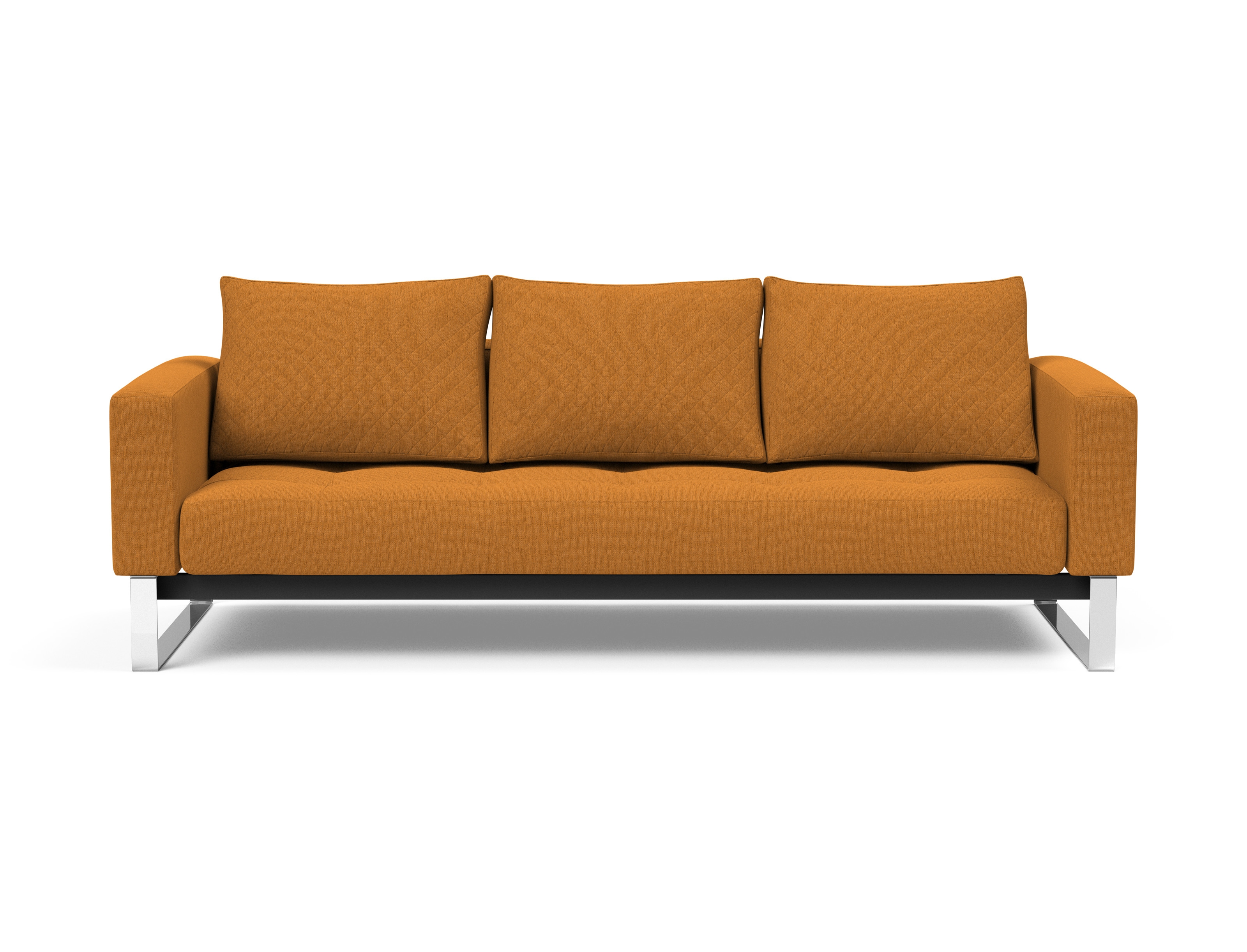 Cassius Quilt Fabric Sofa Bed w/Chrome Legs