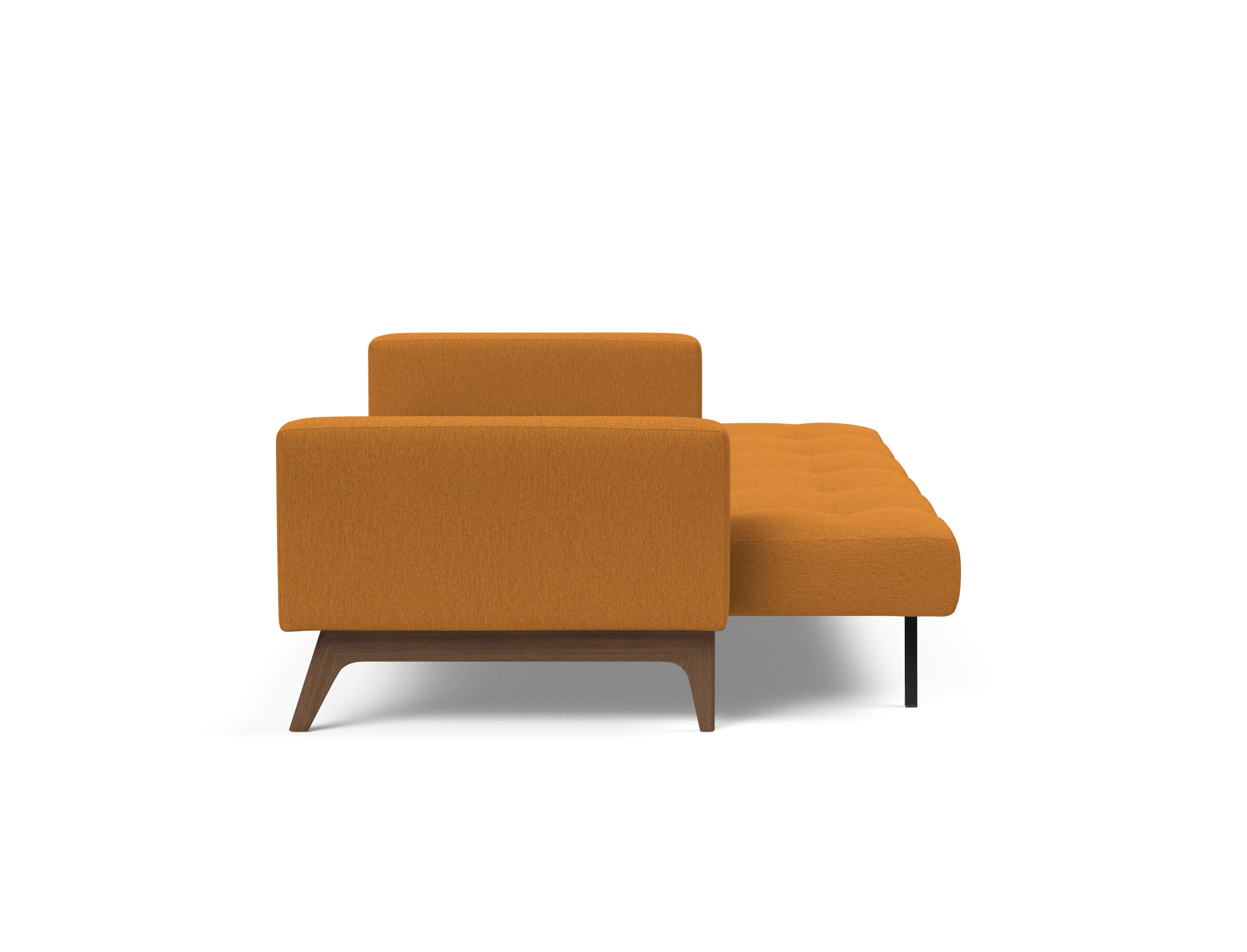 Cassius Quilt Fabric Sofa Bed w/Dark Wood Legs