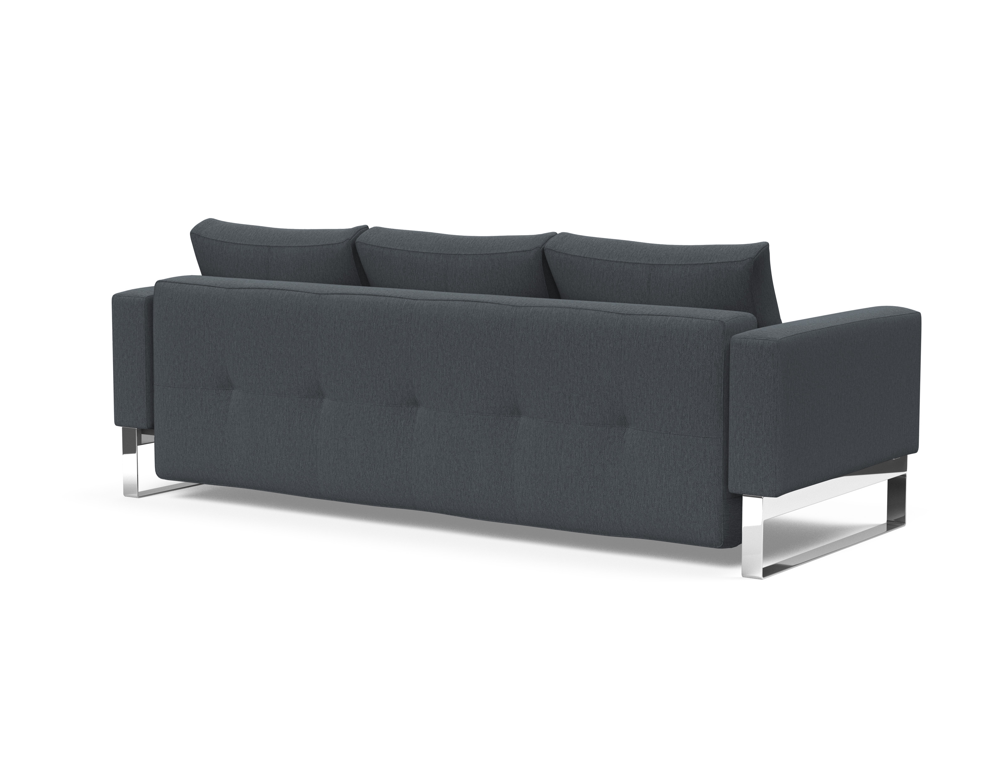 Cassius Quilt Fabric Sofa Bed w/Chrome Legs