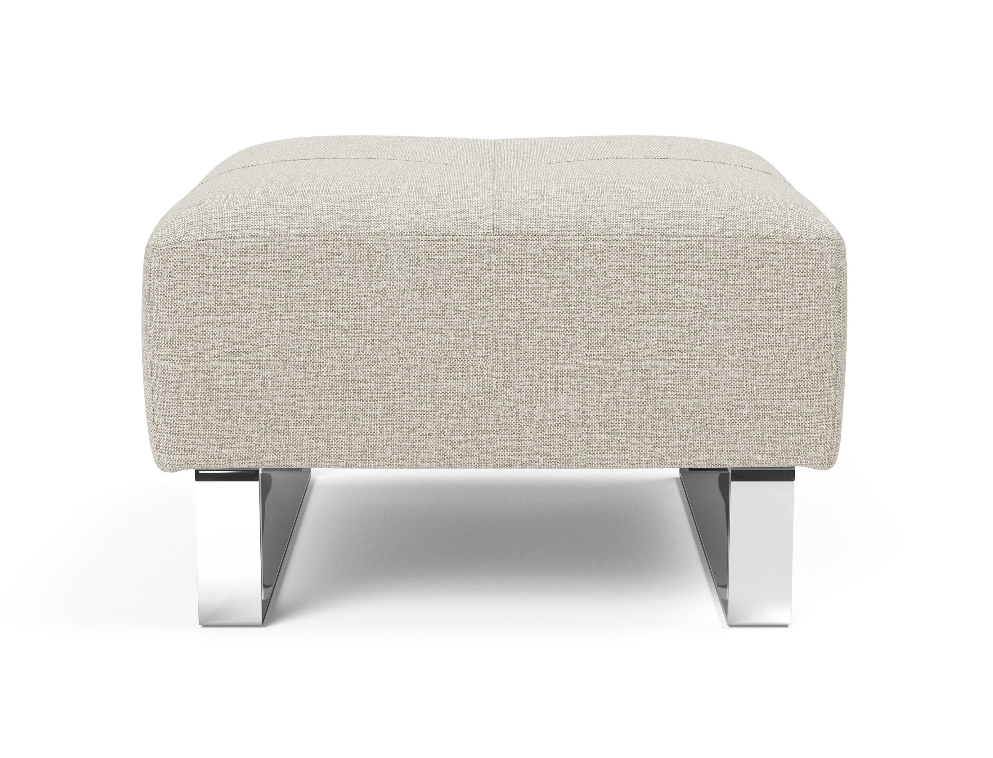 Deluxe Excess Fabric Ottoman w/Chrome Legs