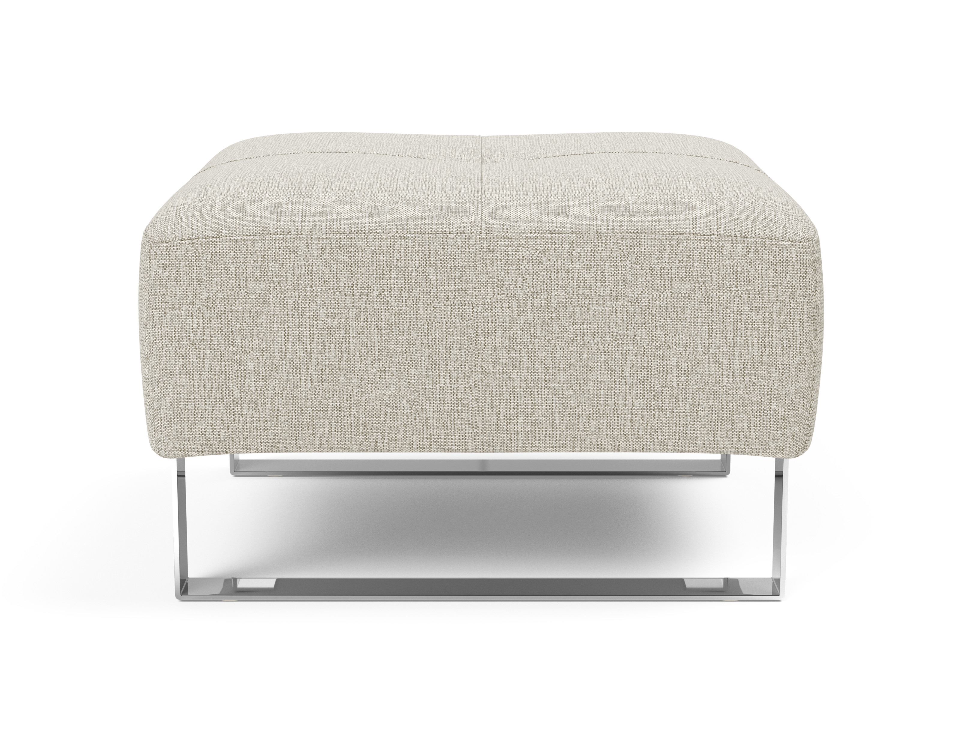 Deluxe Excess Fabric Ottoman w/Chrome Legs