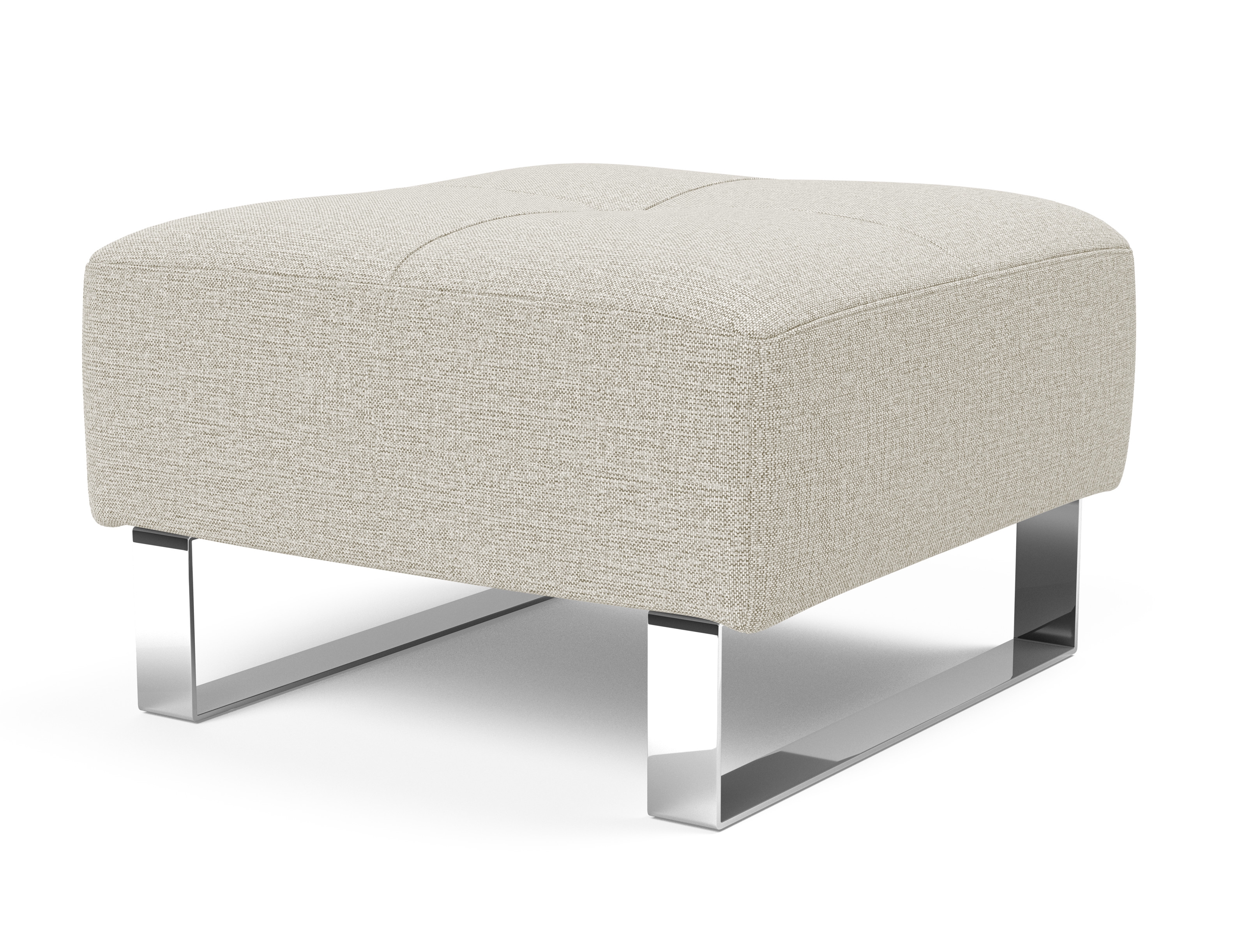 Deluxe Excess Fabric Ottoman w/Chrome Legs