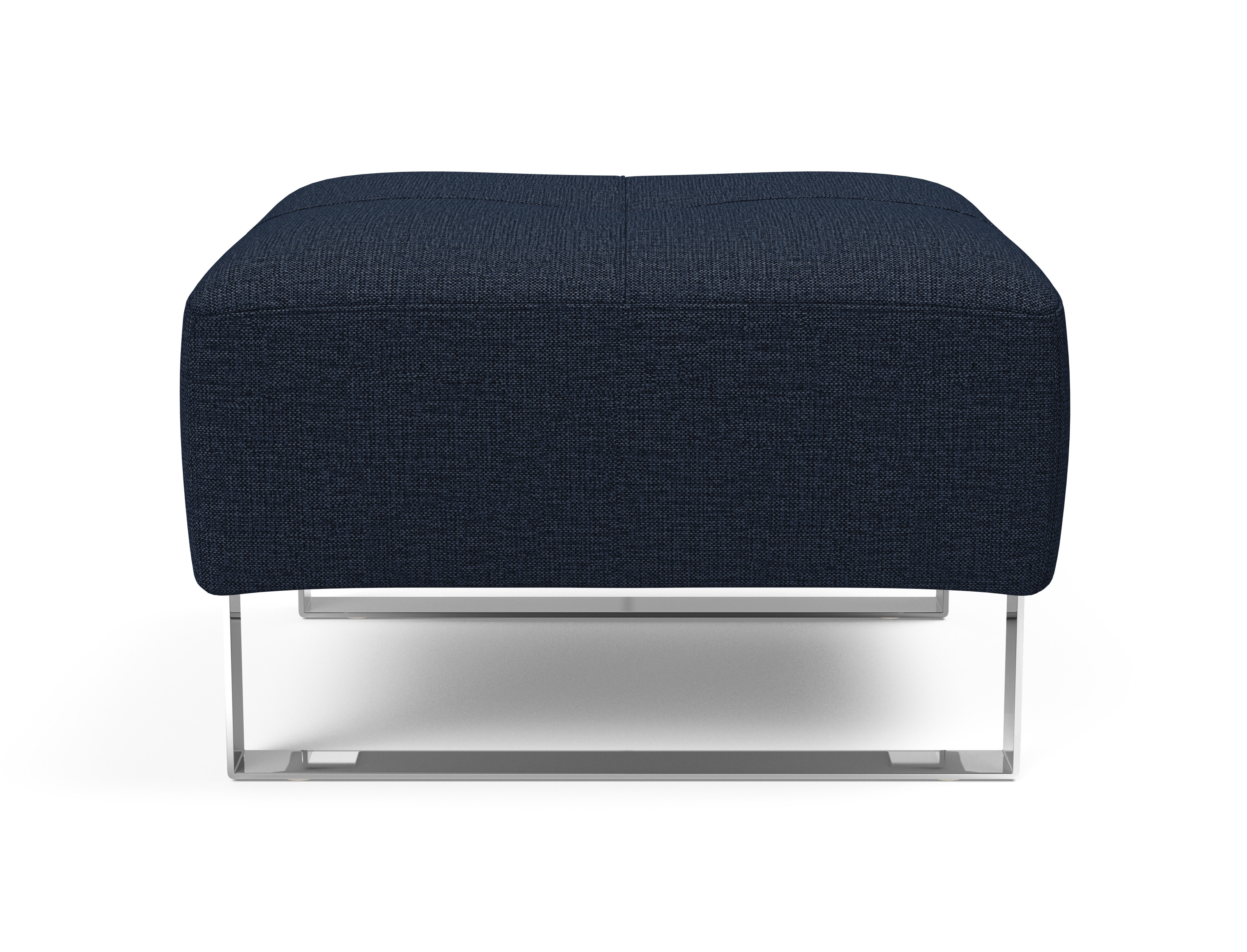 Deluxe Excess Fabric Ottoman w/Chrome Legs