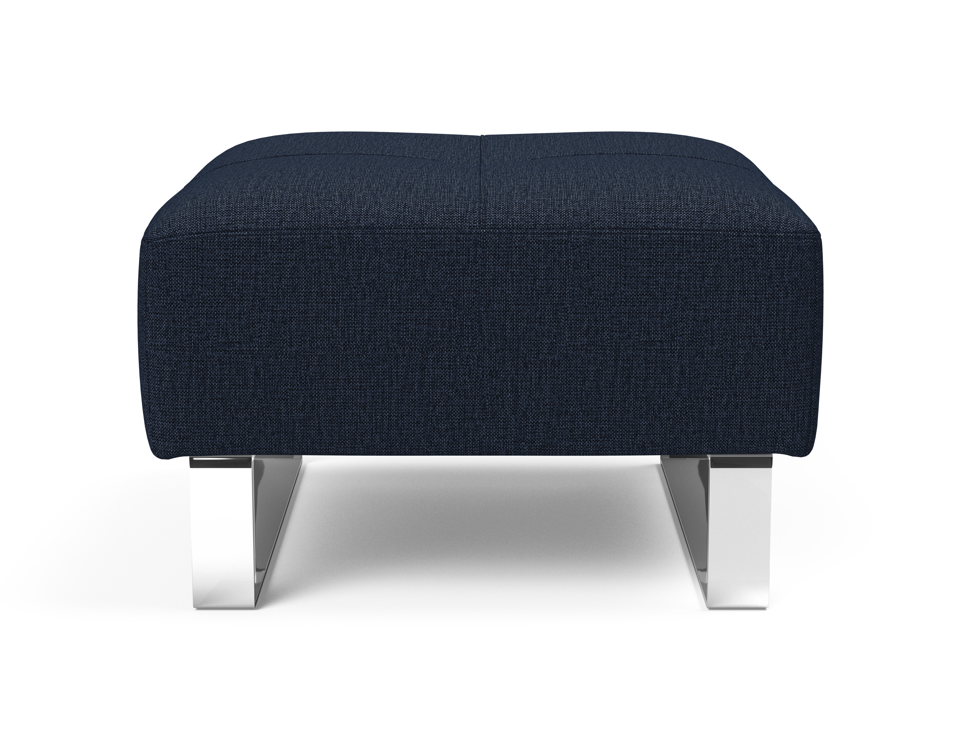 Deluxe Excess Fabric Ottoman w/Chrome Legs