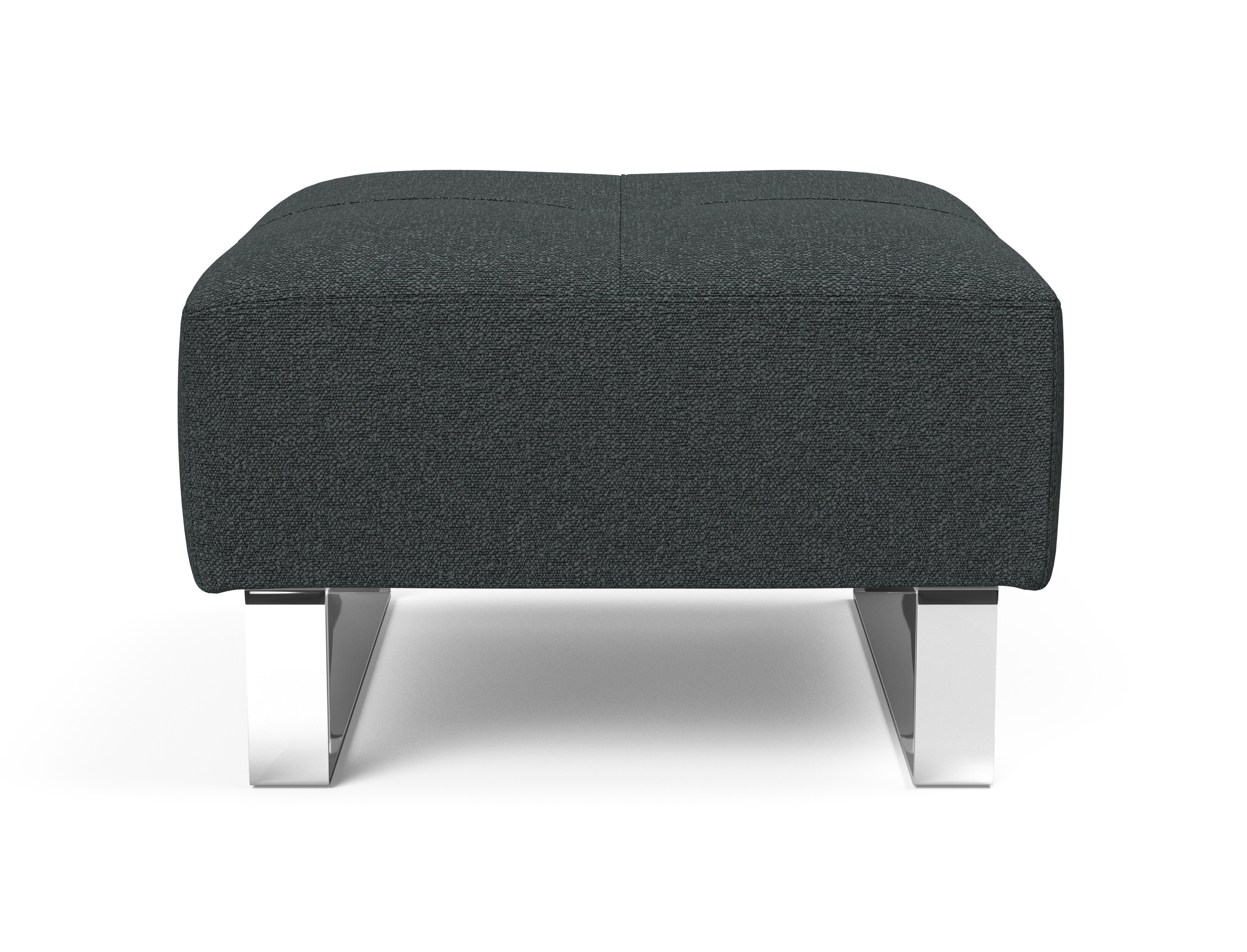 Deluxe Excess Fabric Ottoman w/Chrome Legs