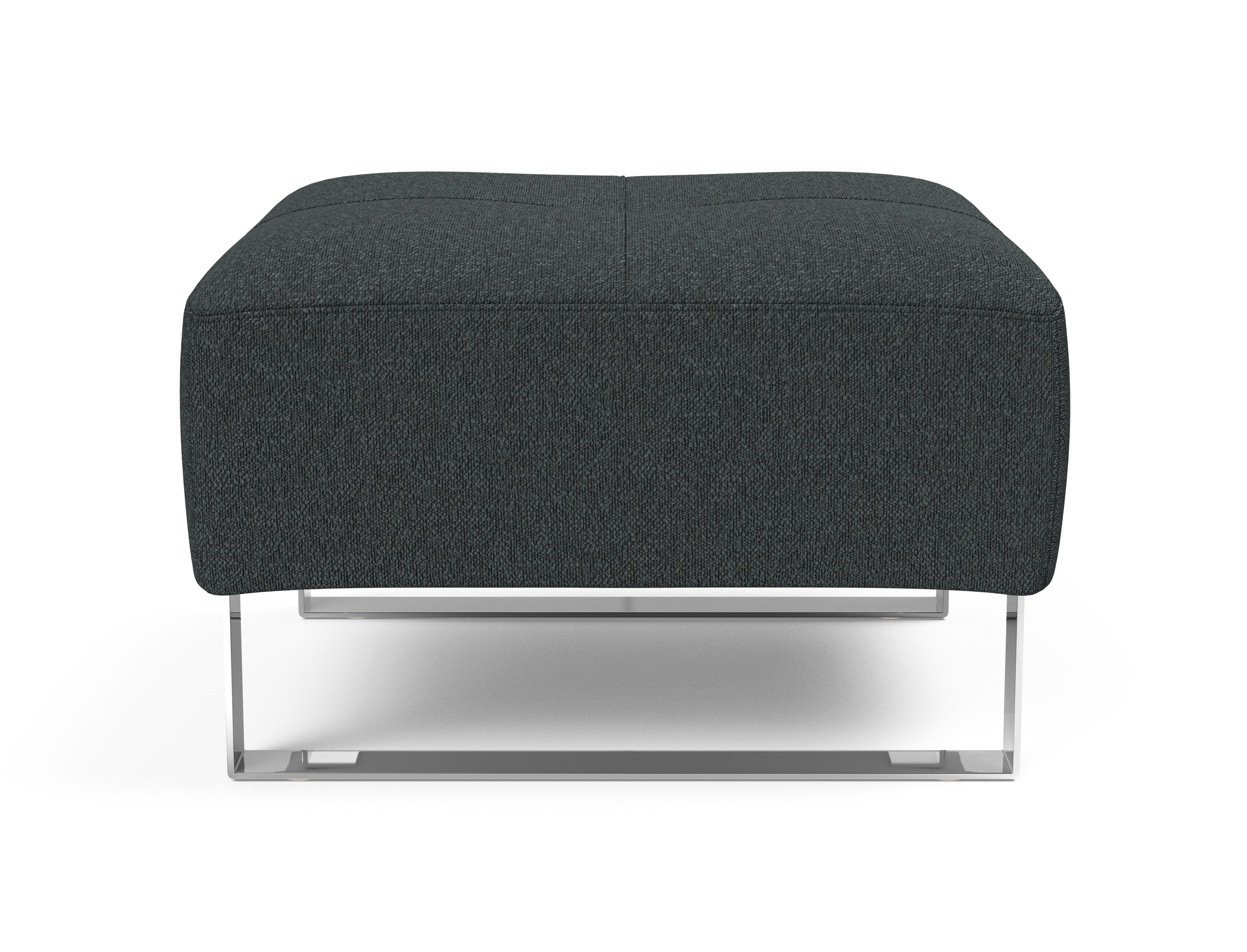 Deluxe Excess Fabric Ottoman w/Chrome Legs