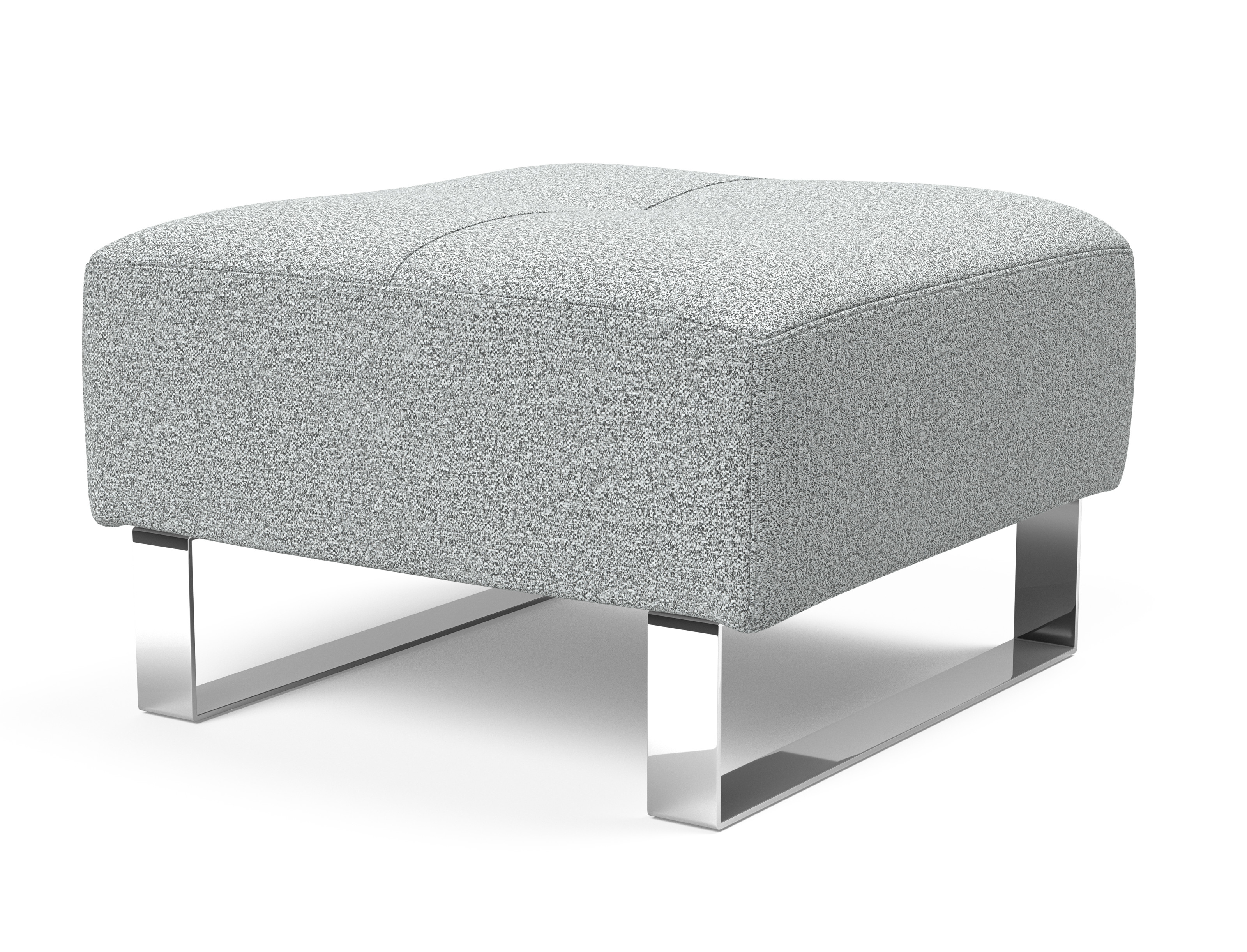 Deluxe Excess Fabric Ottoman w/Chrome Legs