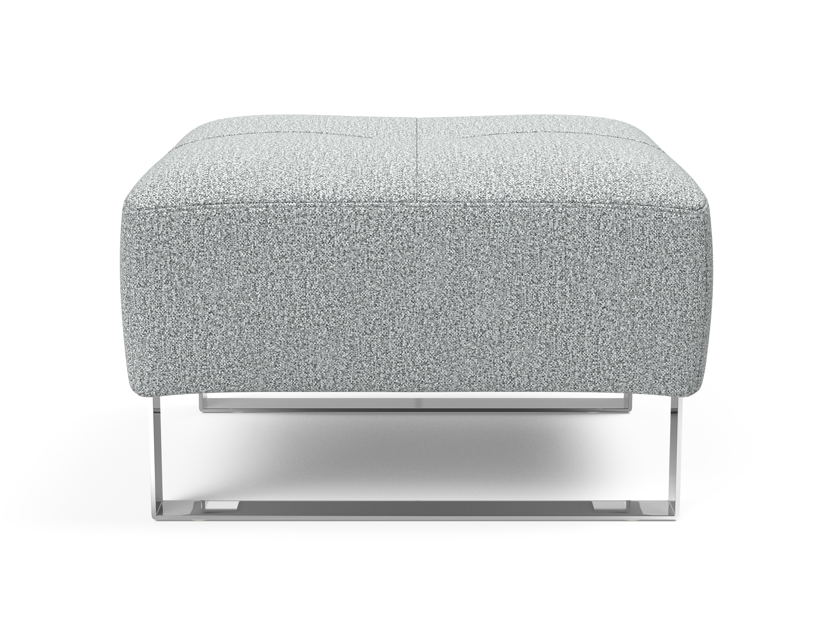 Deluxe Excess Fabric Ottoman w/Chrome Legs