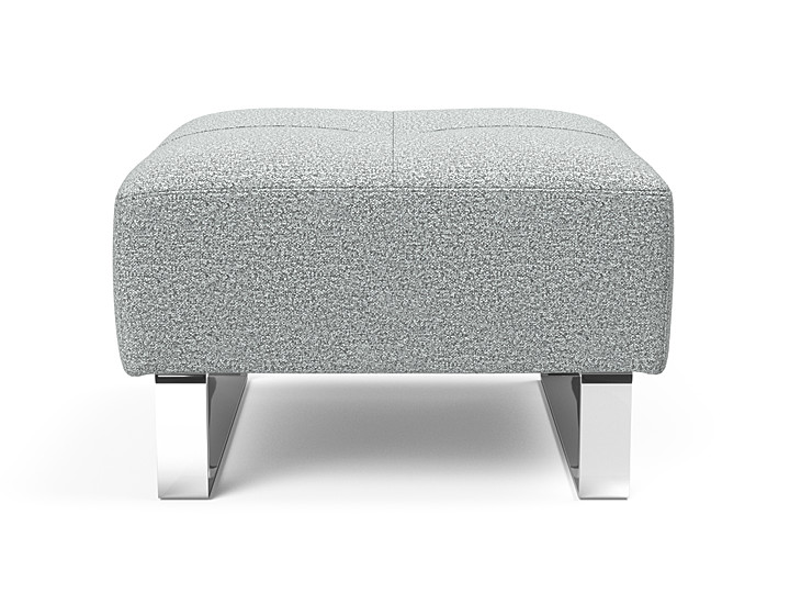 Deluxe Excess Fabric Ottoman w/Chrome Legs