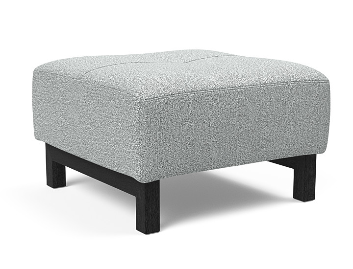 Deluxe Excess Fabric Ottoman w/Wood Legs