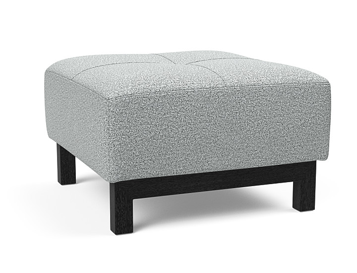 Deluxe Excess Fabric Ottoman w/Wood Legs