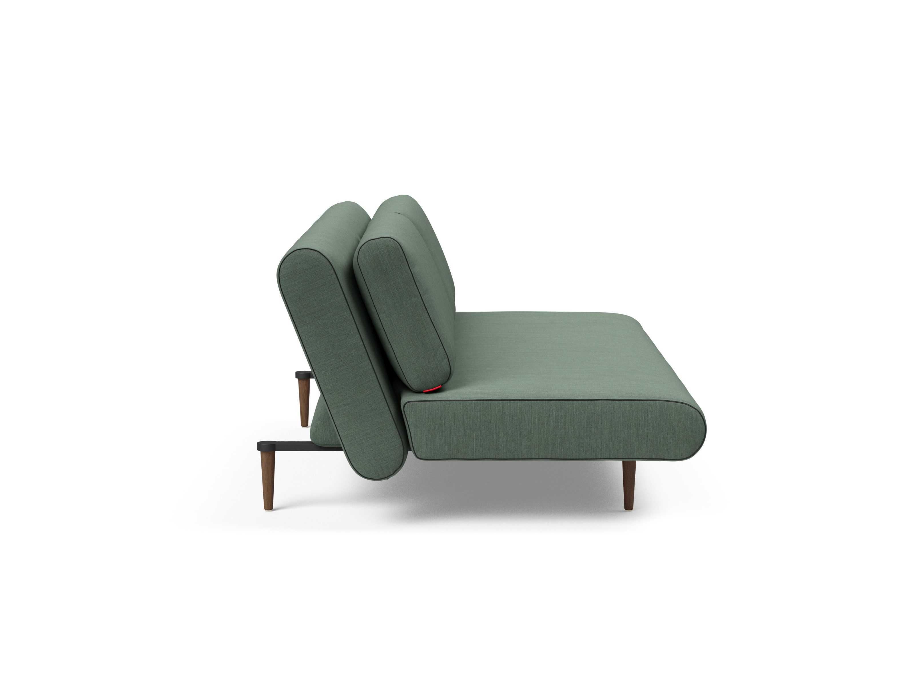 Unfurl Lounger Fabric Sofa Bed w/Dark Wood Legs