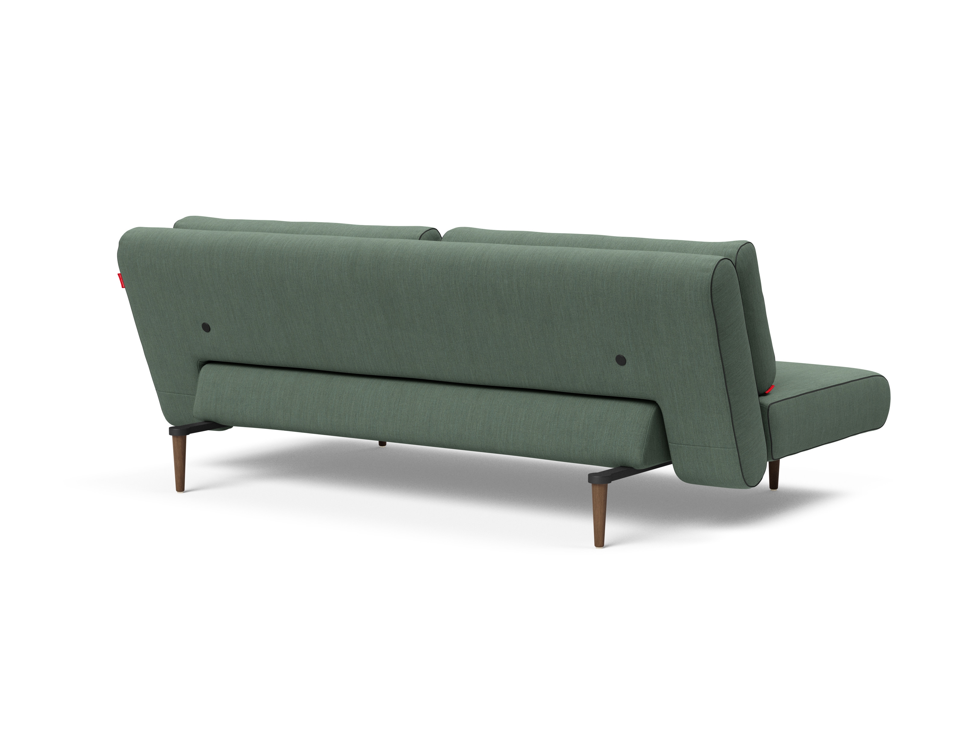 Unfurl Lounger Fabric Sofa Bed w/Dark Wood Legs
