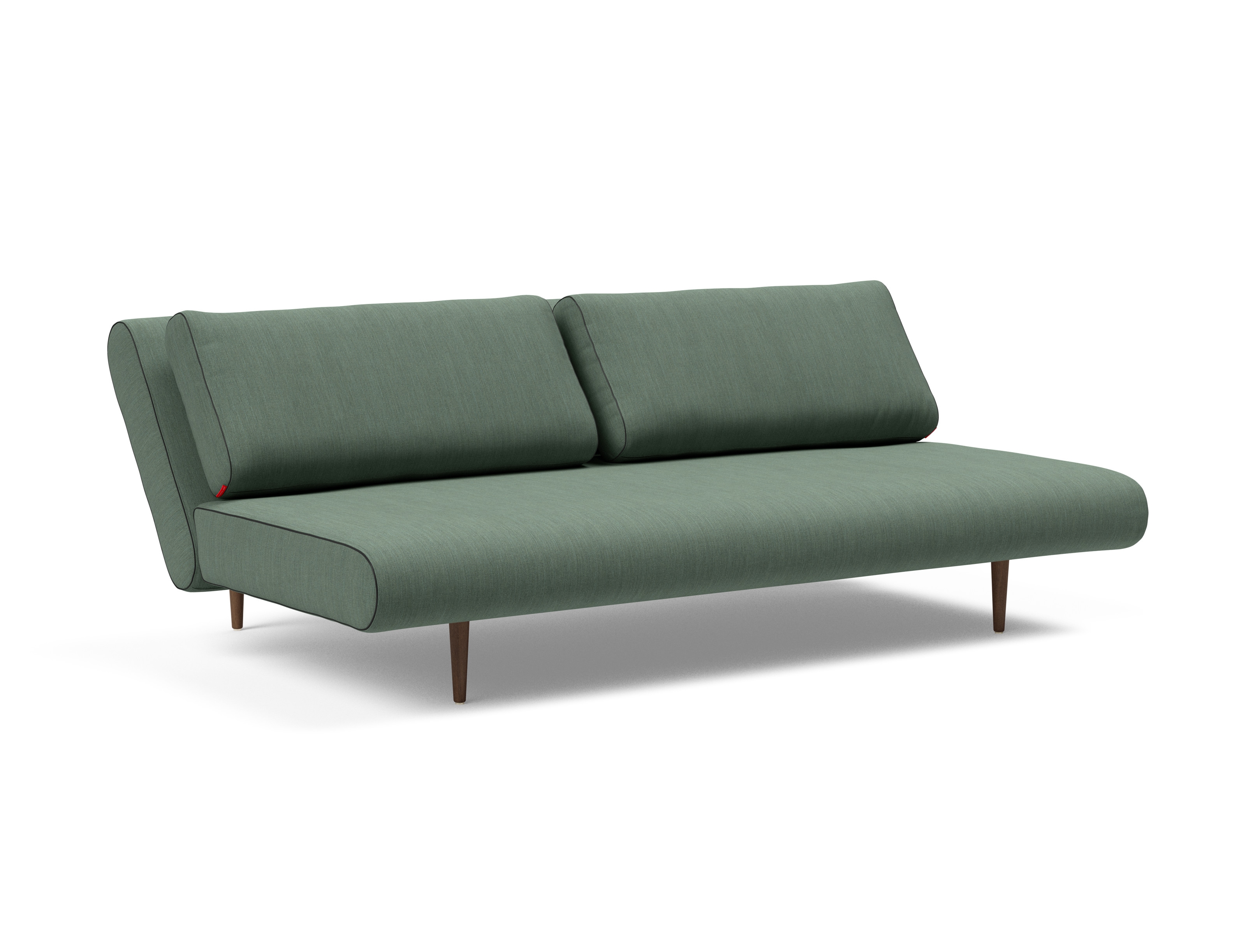 Unfurl Lounger Fabric Sofa Bed w/Dark Wood Legs