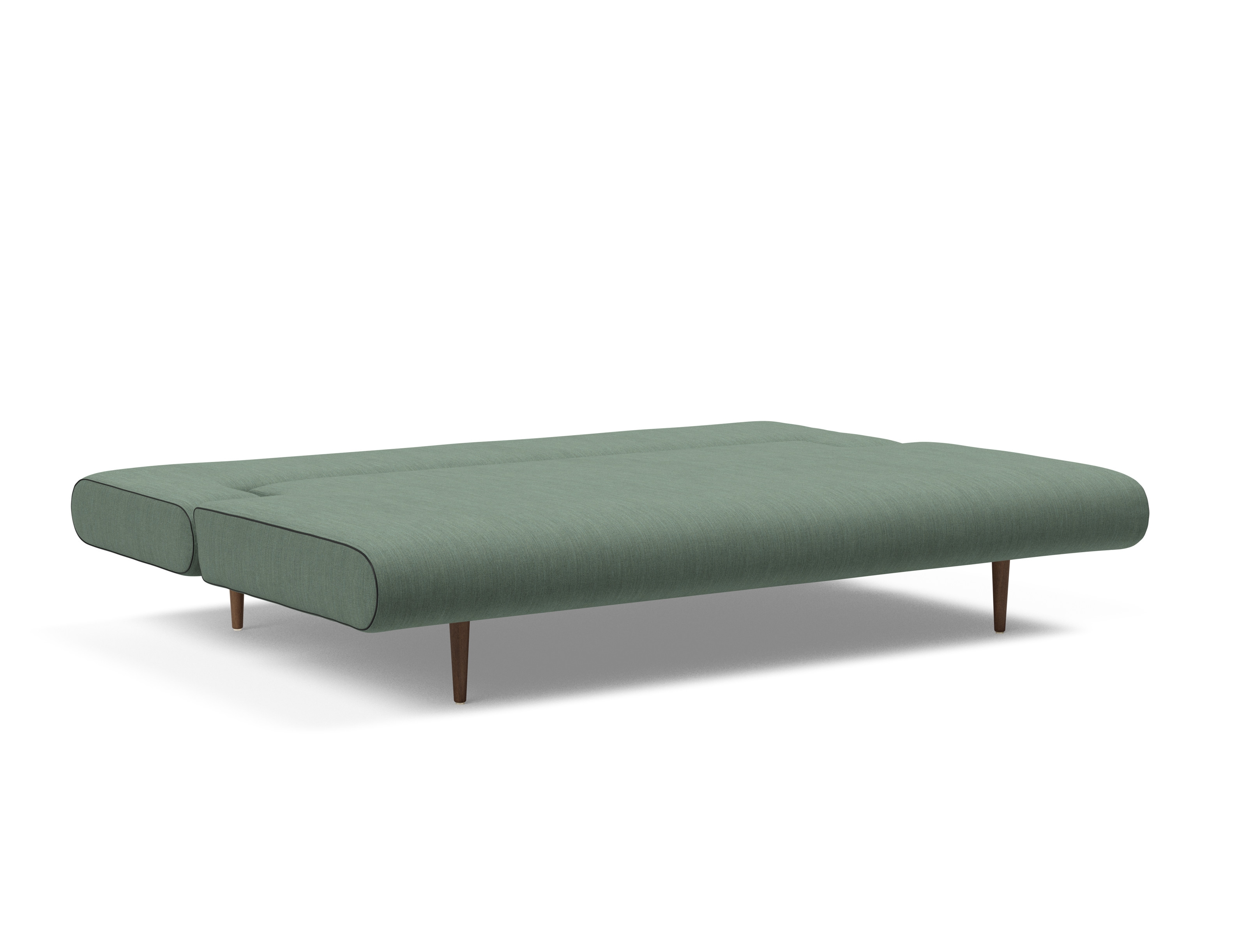 Unfurl Lounger Fabric Sofa Bed w/Dark Wood Legs