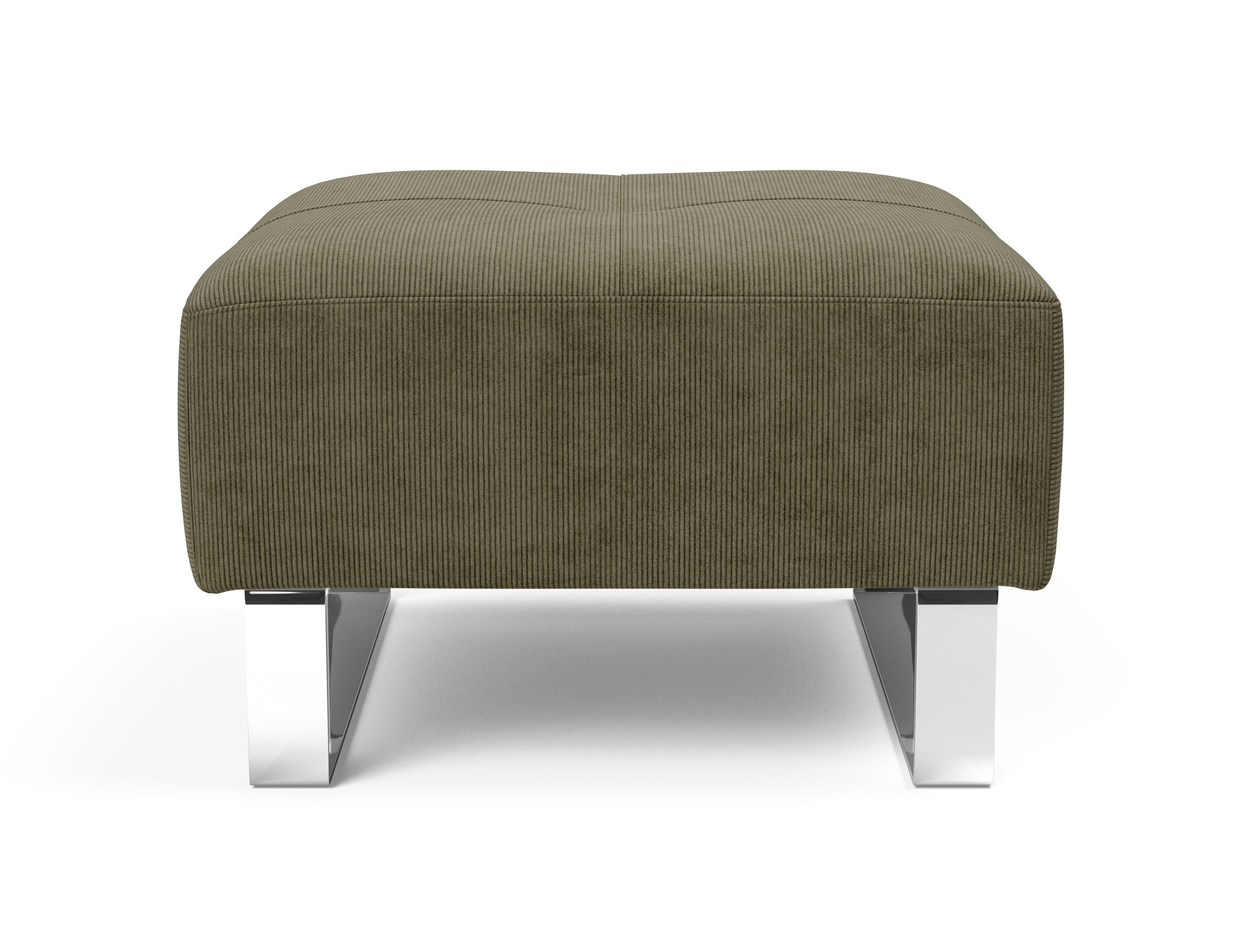 Deluxe Excess Fabric Ottoman w/Chrome Legs